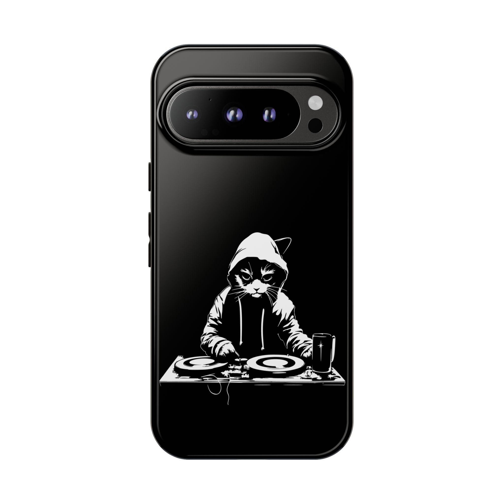 DJ Cat Phone Case, Tough Phone Cover, Pet Lover Gift, Music Enthusiast Accessory, Cute Cat Decor, Unique Case Design