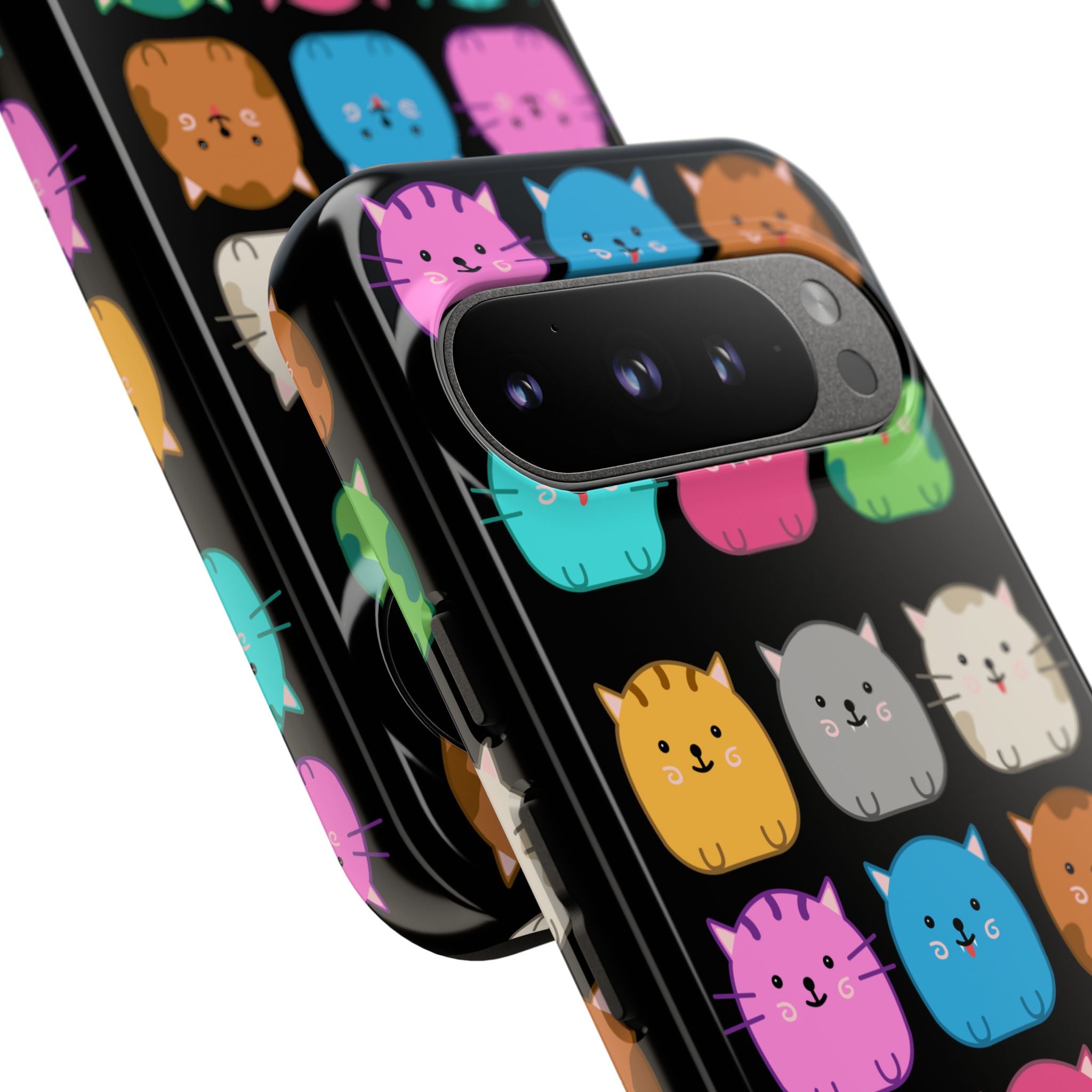 Cute Cat Phone Case, Kawaii Animal Lover Gift, Tough Phone Cover for Kids and Adults, Fun Cat Designs for Birthdays, Pet Lovers