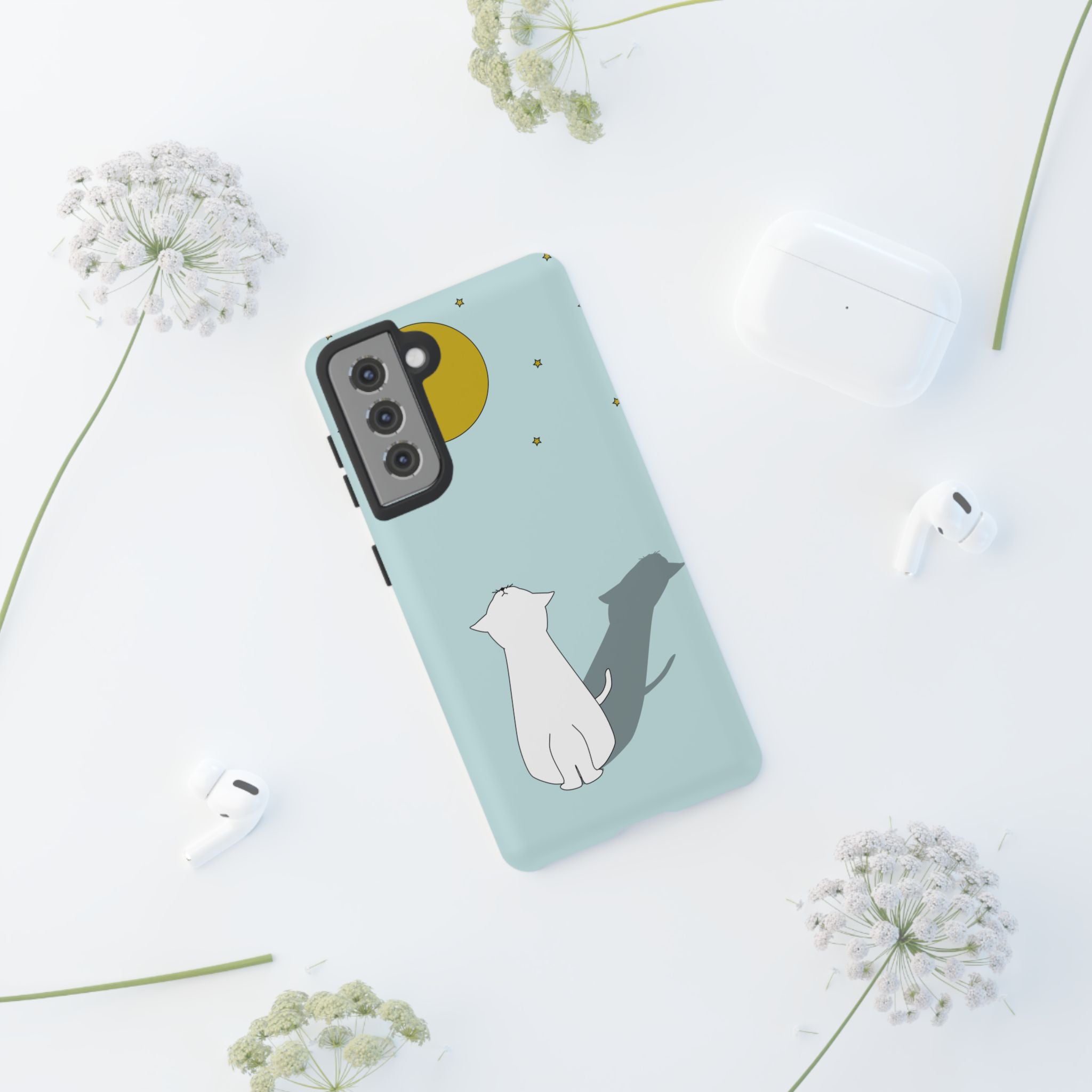 Cute Cat Phone Case, Tough Phone Cover, Pet Lover Gift, Unique Case, Animal Decor, Birthday Gift