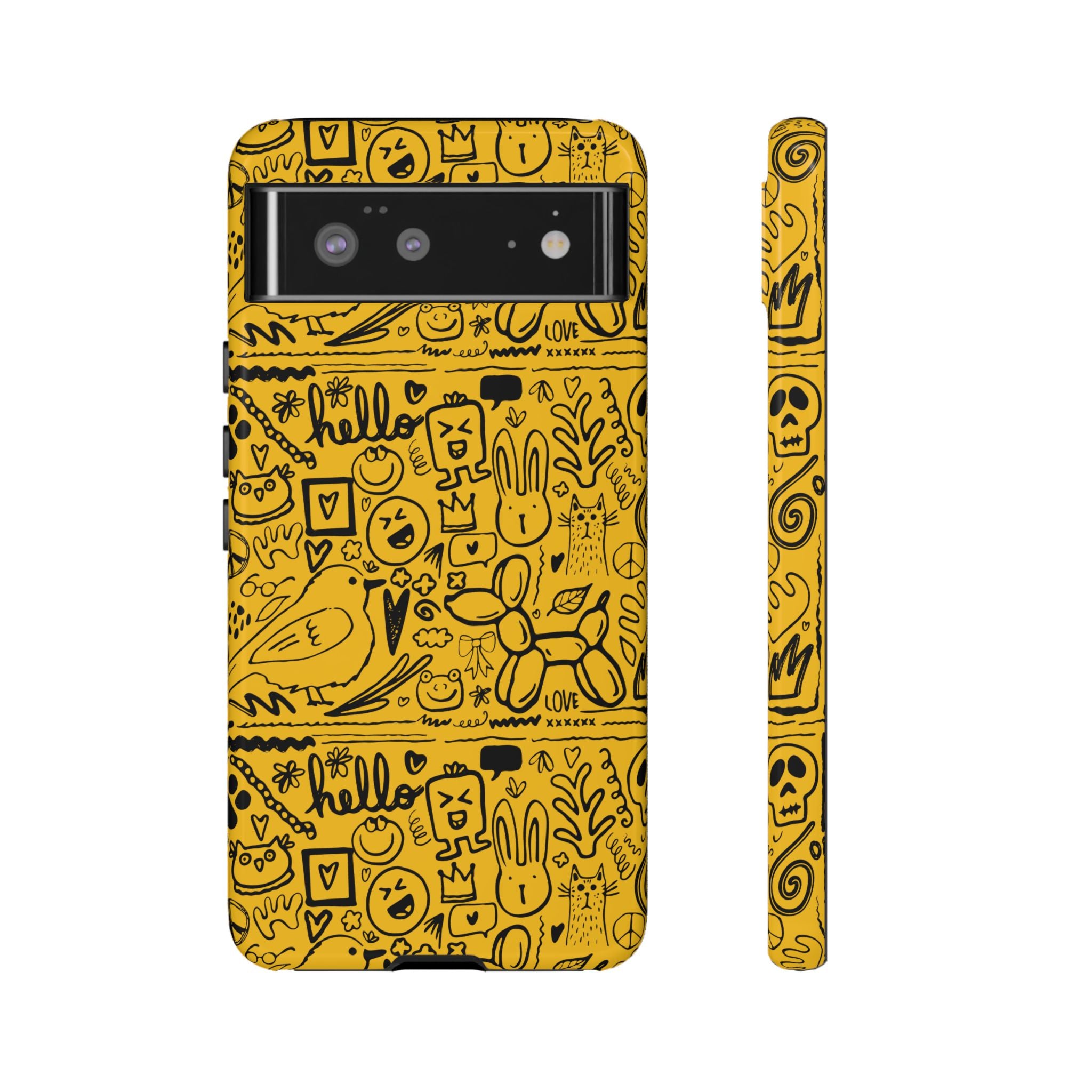 Vibrant Phone Case, Cute Yellow Floral iPhone Cover, Stylish Tough Case, Fun Phone Accessory, Perfect Gift for Teens