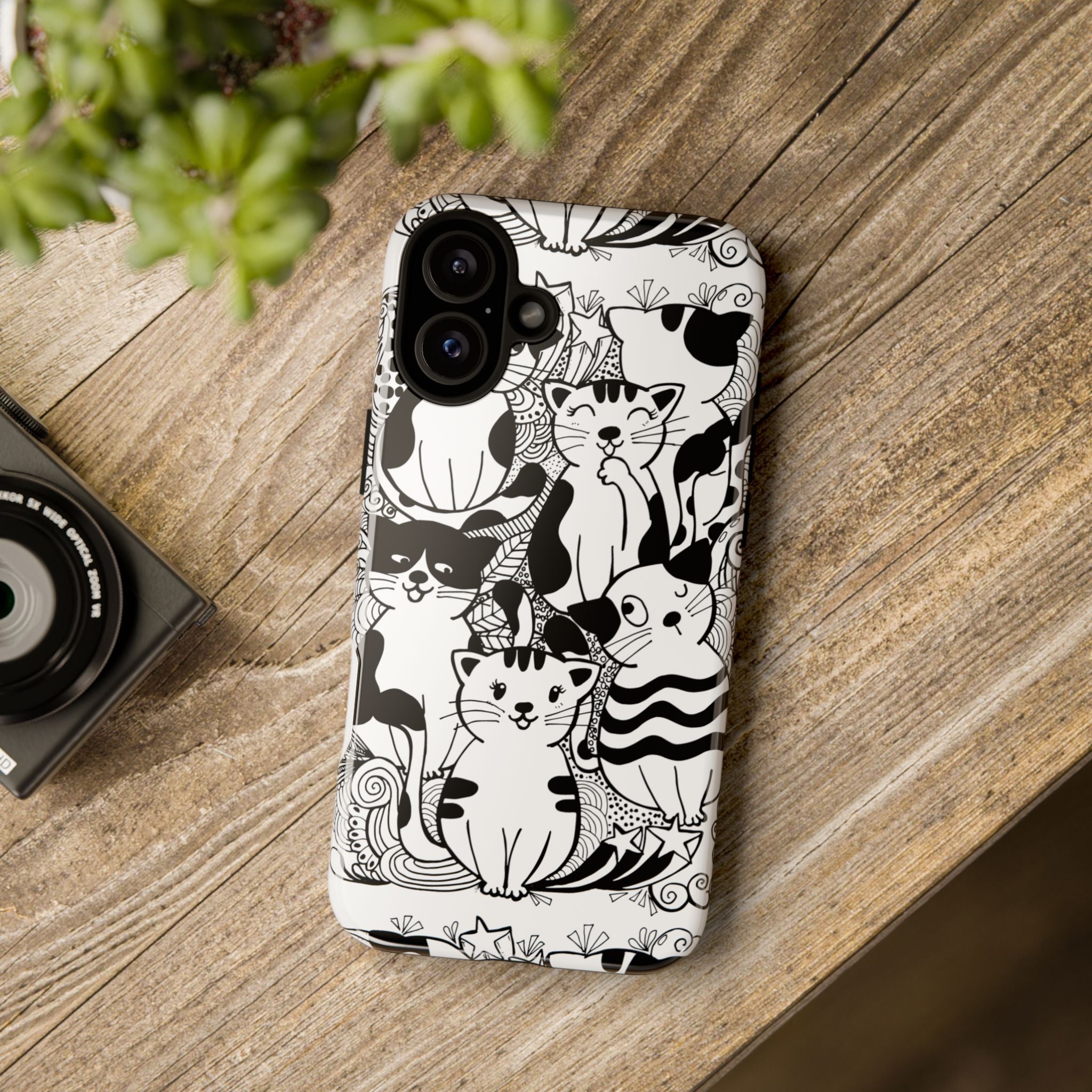 Cat-Themed Phone Case, Cute Cat Art, Pet Lover Gift, Birthday Present, Unique Cat Decor, Fun Tech Accessories, Animal Lover Case
