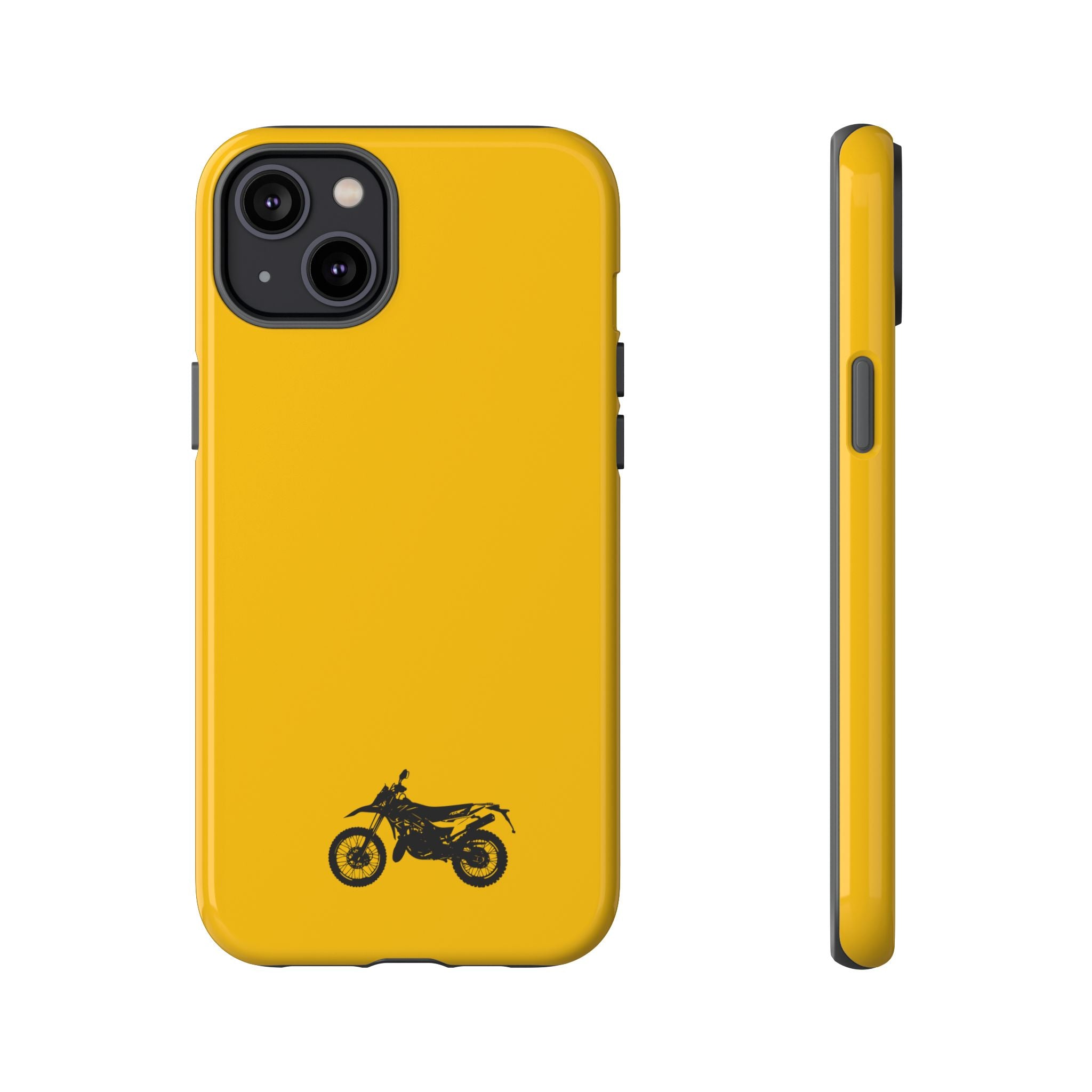 Motorcycle Phone Case, Tough Phone Cover, Gift for Bikers, Durable Tech Accessory, Yellow Motorcycle Design