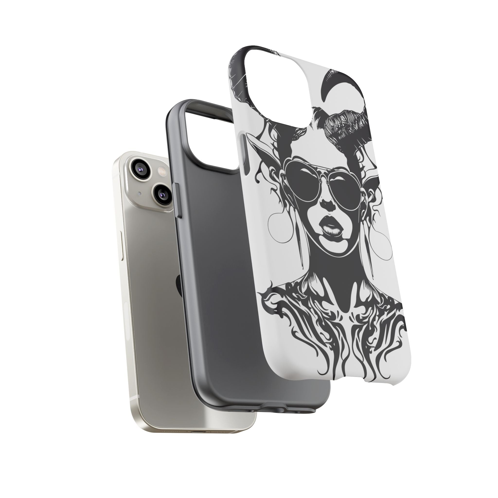 Tough Cases: Stylish Phone Case with Edgy Design, Protective Cover, Gift for Her, Trendy Accessories, Unique Art, Holiday Present