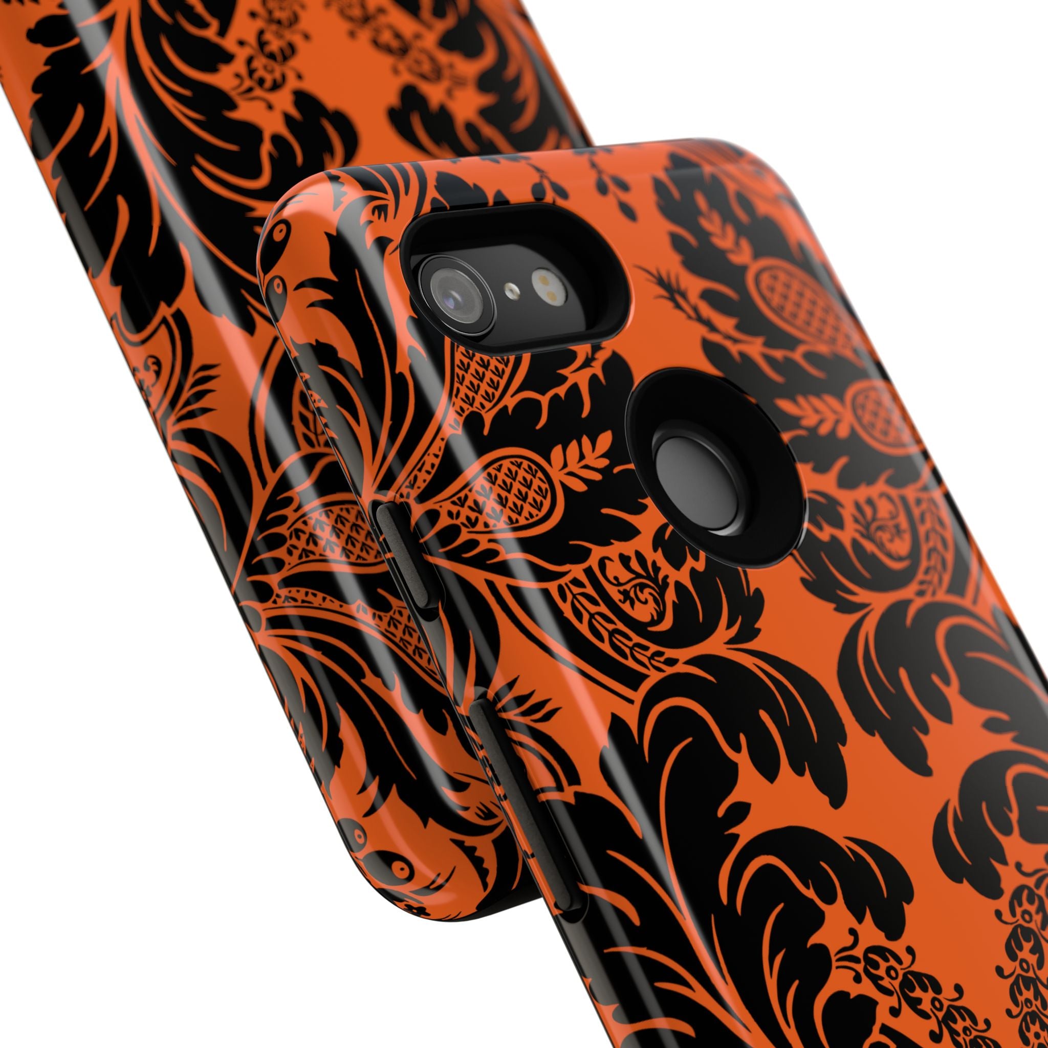 Elegant Phone Case with Orange Floral Design | Tough Cases, Smartphone Cover, Gift for Her, Floral Patterns, Stylish Accessories