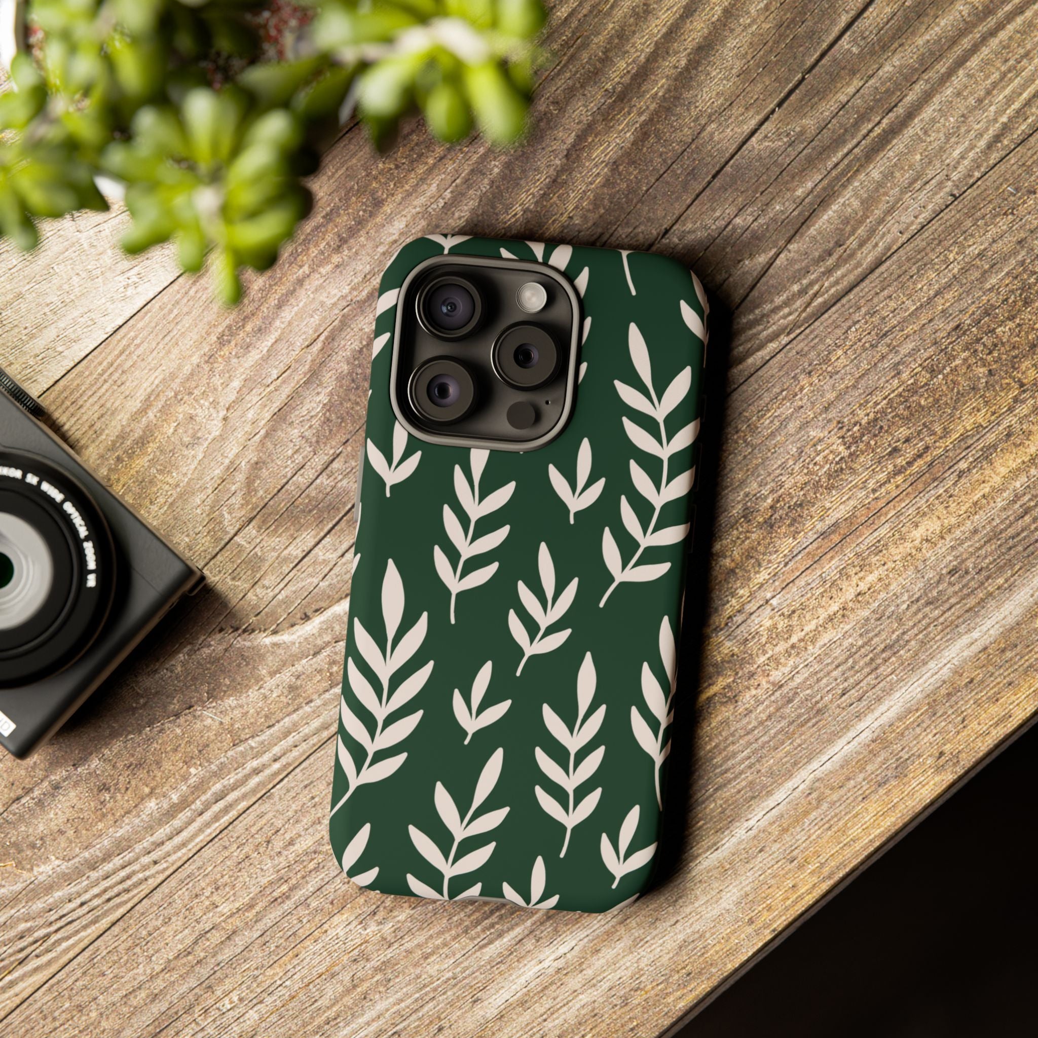Leafy Phone Case, Tough Cases for Nature Lovers, Green Leaf Design, Eco-Friendly, Stylish Mobile Cover, Gift for Her