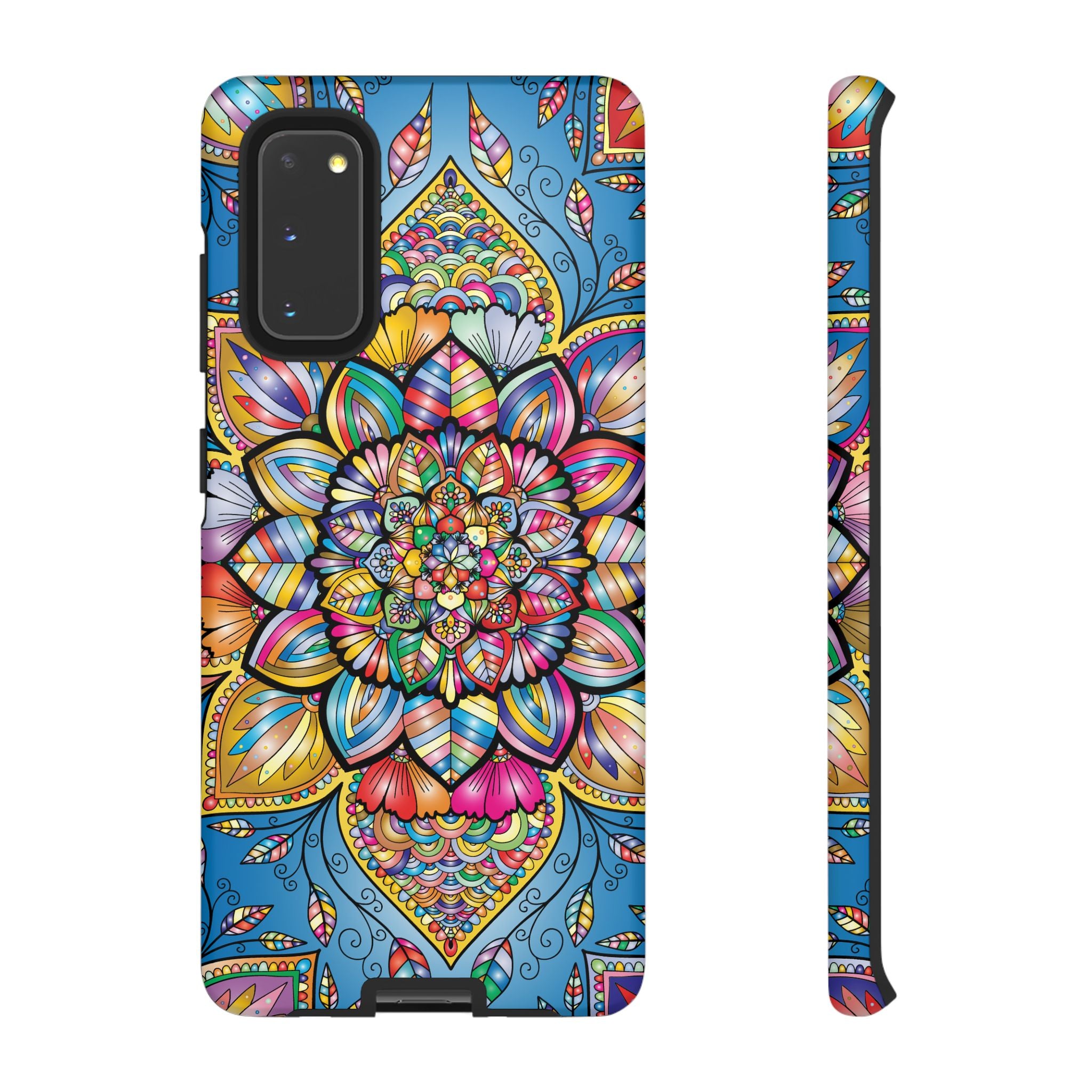 Vibrant Floral Phone Case, Tough Phone Cover, Colorful Mobile Accessory, Artistic Gift, Mandala Design, Everyday Use