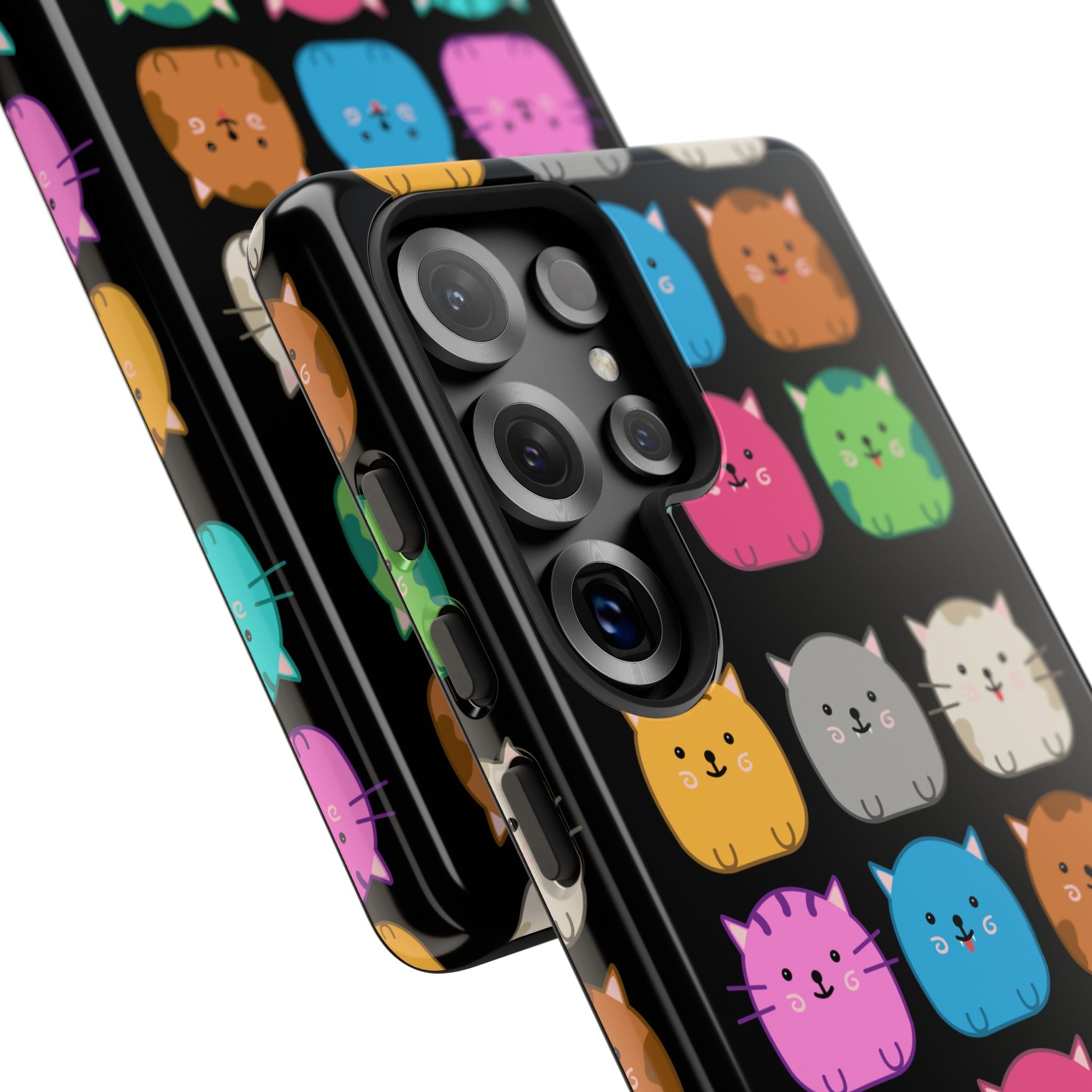 Cute Cat Phone Case, Kawaii Animal Lover Gift, Tough Phone Cover for Kids and Adults, Fun Cat Designs for Birthdays, Pet Lovers