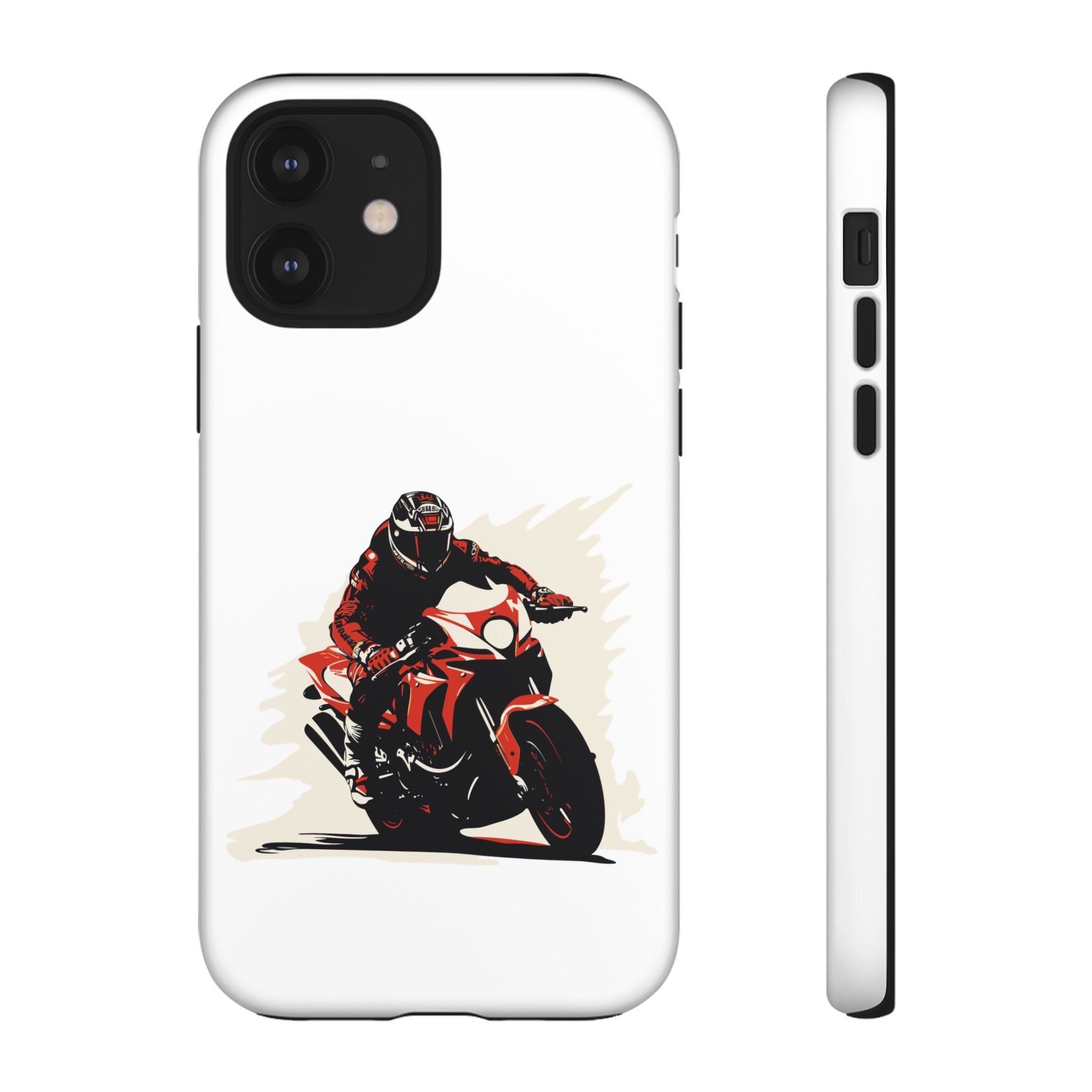 Motorcycle Phone Case, Tough Cases for Riders, Biker Accessory, Gifts for Motorcyclists, Red Bike Design