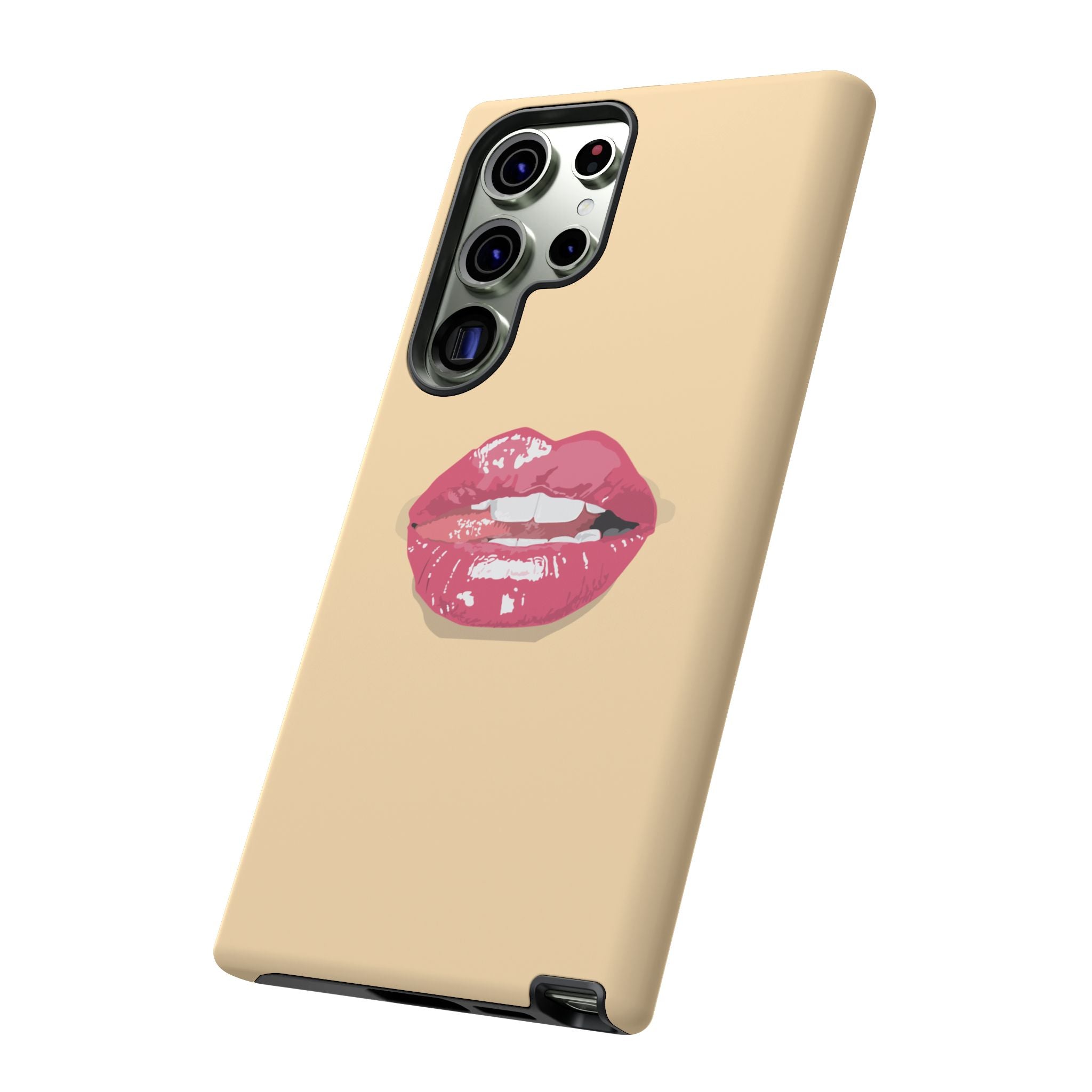 Stylish Phone Case with Lip Print, Trendy Mobile Cover, Fashion Accessory, Gift for Her, Cute Cell Phone Case