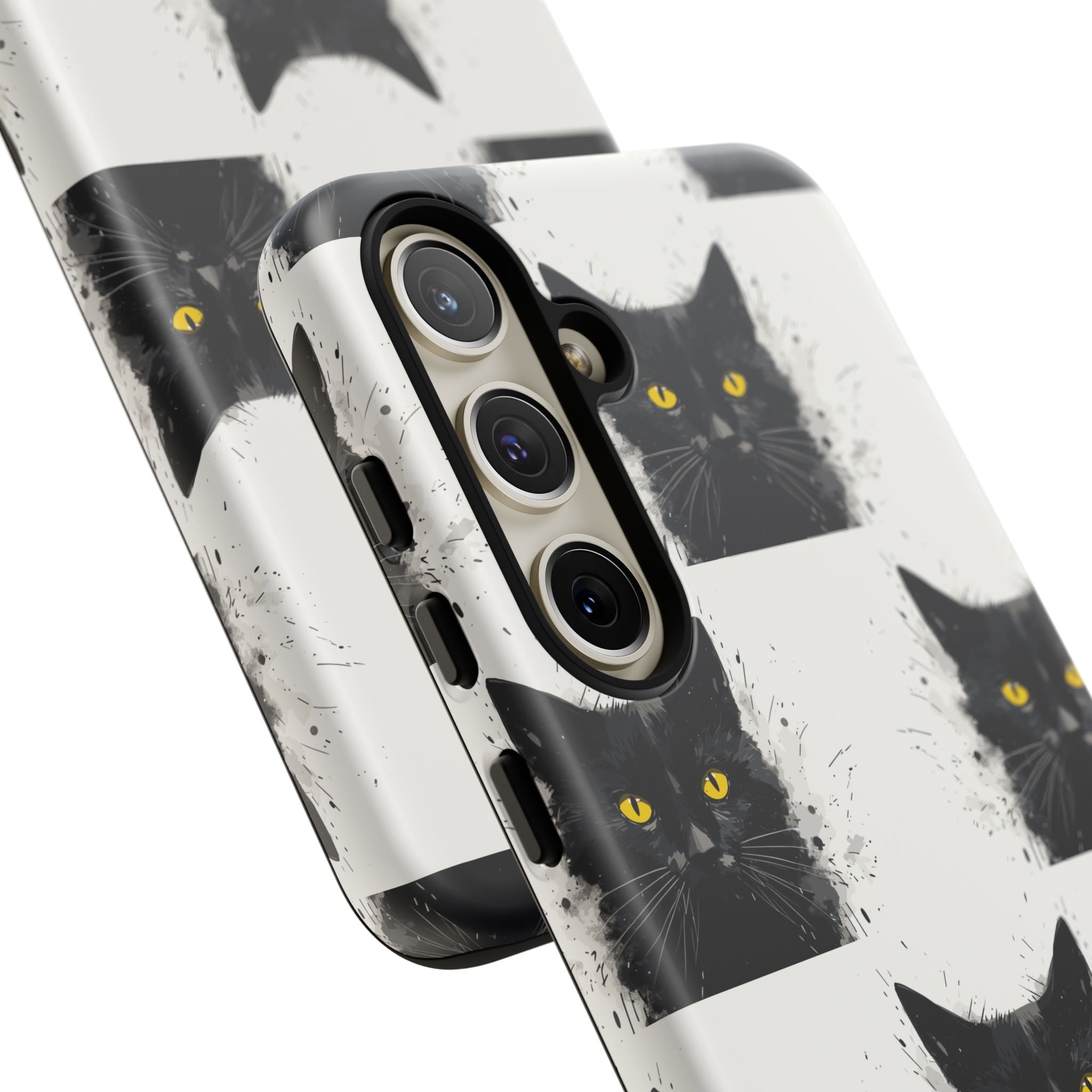 Black Cat Phone Case, Tough Cases, Cat Lover Gift, Unique Design, Halloween, Animal Accessories, Custom Phone Cover