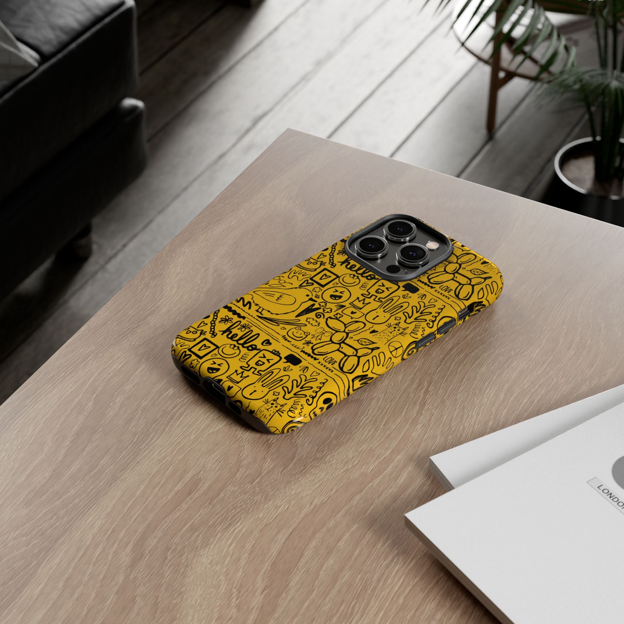 Vibrant Phone Case, Cute Yellow Floral iPhone Cover, Stylish Tough Case, Fun Phone Accessory, Perfect Gift for Teens