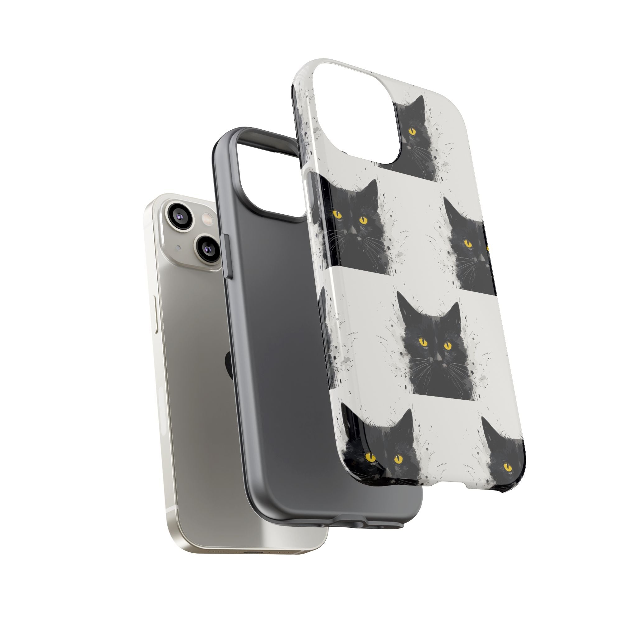 Black Cat Phone Case, Tough Cases, Cat Lover Gift, Unique Design, Halloween, Animal Accessories, Custom Phone Cover