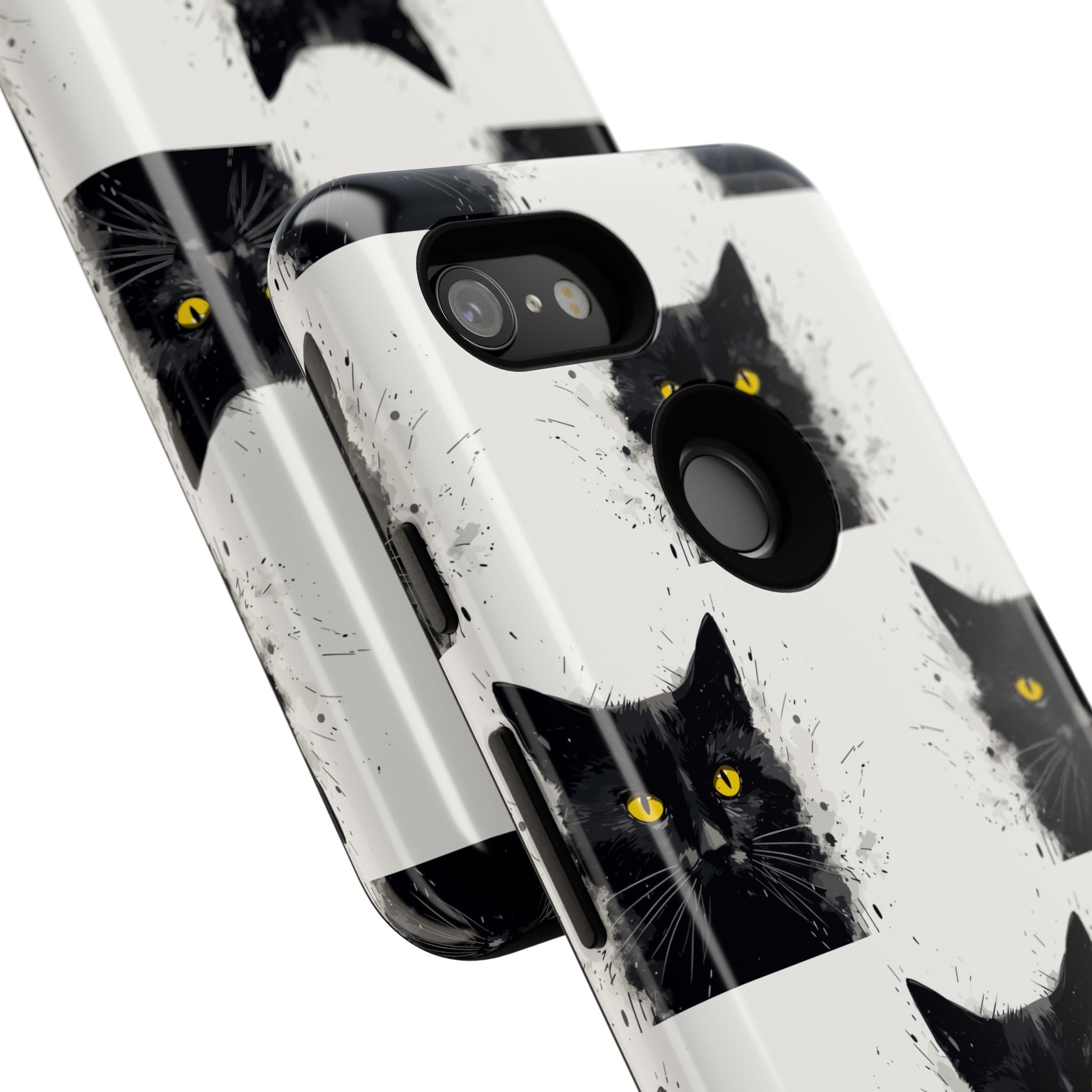 Black Cat Phone Case, Tough Cases, Cat Lover Gift, Unique Design, Halloween, Animal Accessories, Custom Phone Cover
