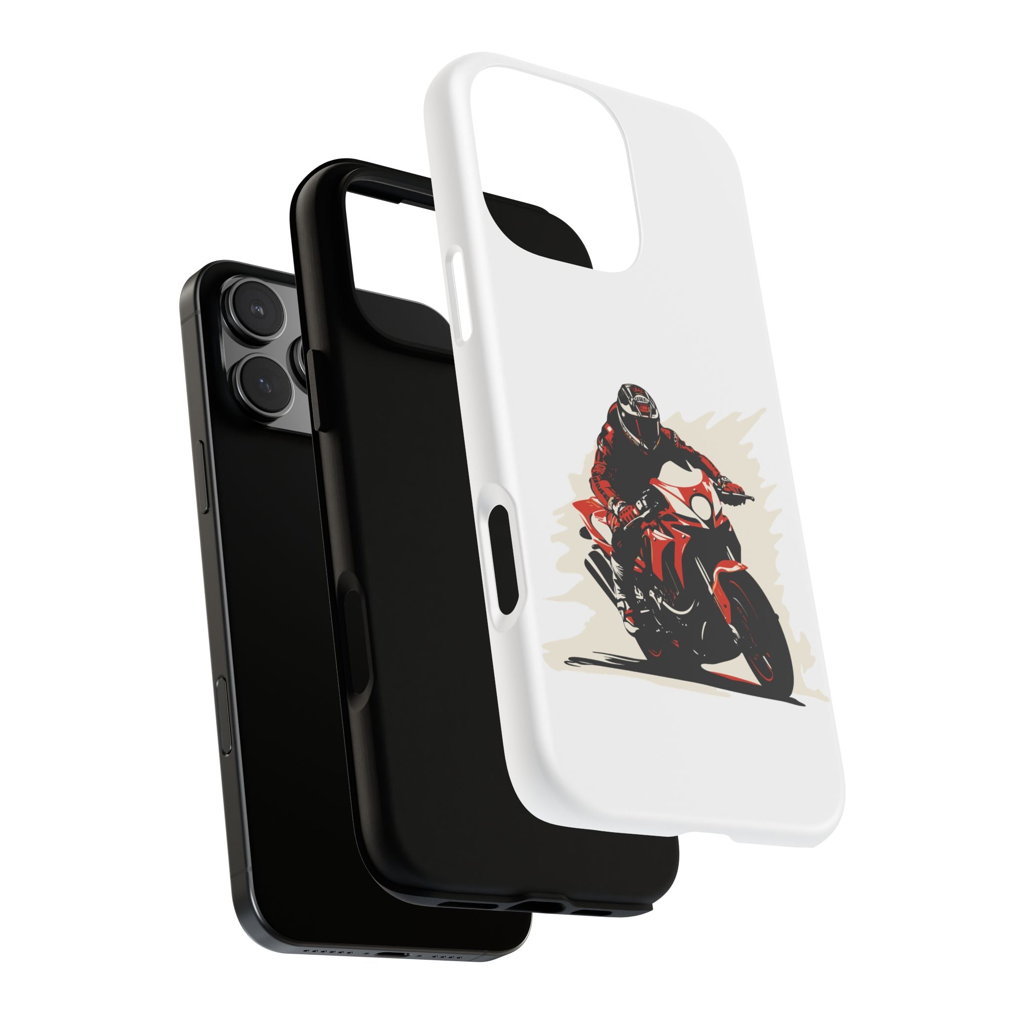 Motorcycle Phone Case, Tough Cases for Riders, Biker Accessory, Gifts for Motorcyclists, Red Bike Design