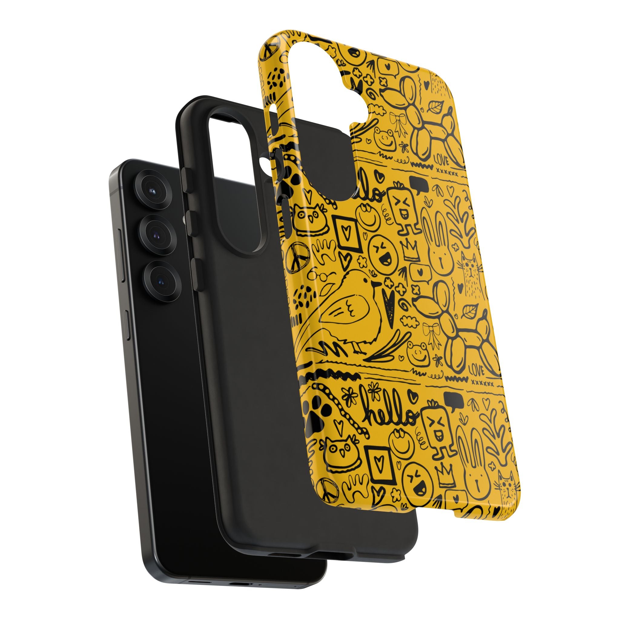 Vibrant Phone Case, Cute Yellow Floral iPhone Cover, Stylish Tough Case, Fun Phone Accessory, Perfect Gift for Teens