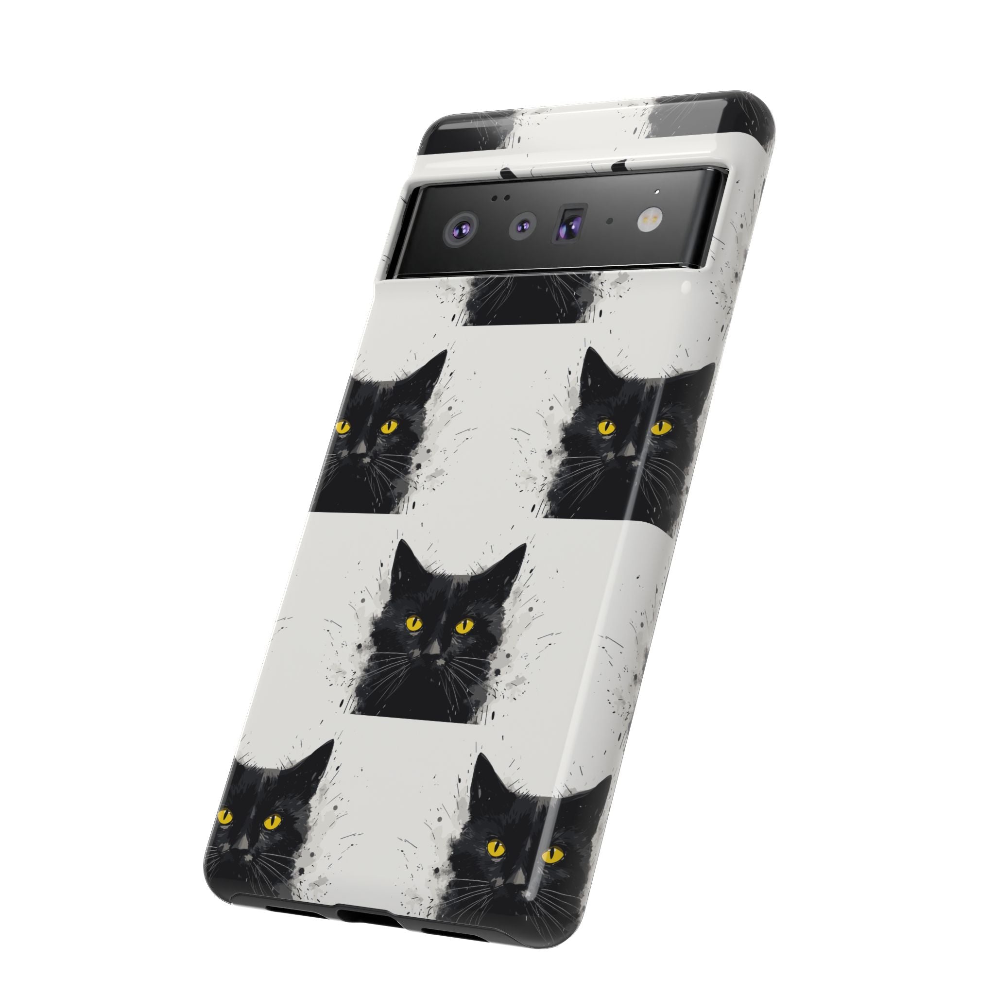 Black Cat Phone Case, Tough Cases, Cat Lover Gift, Unique Design, Halloween, Animal Accessories, Custom Phone Cover