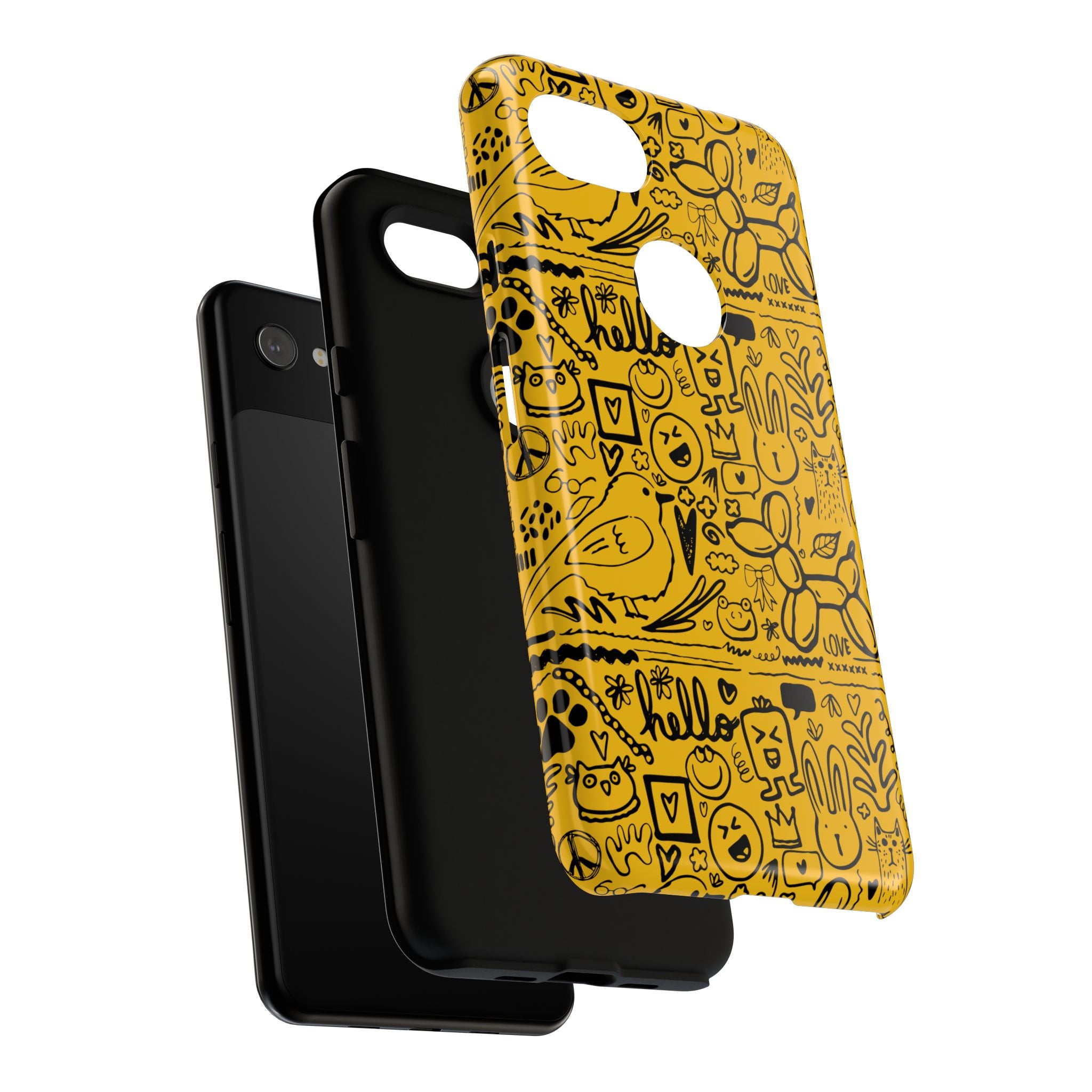 Vibrant Phone Case, Cute Yellow Floral iPhone Cover, Stylish Tough Case, Fun Phone Accessory, Perfect Gift for Teens