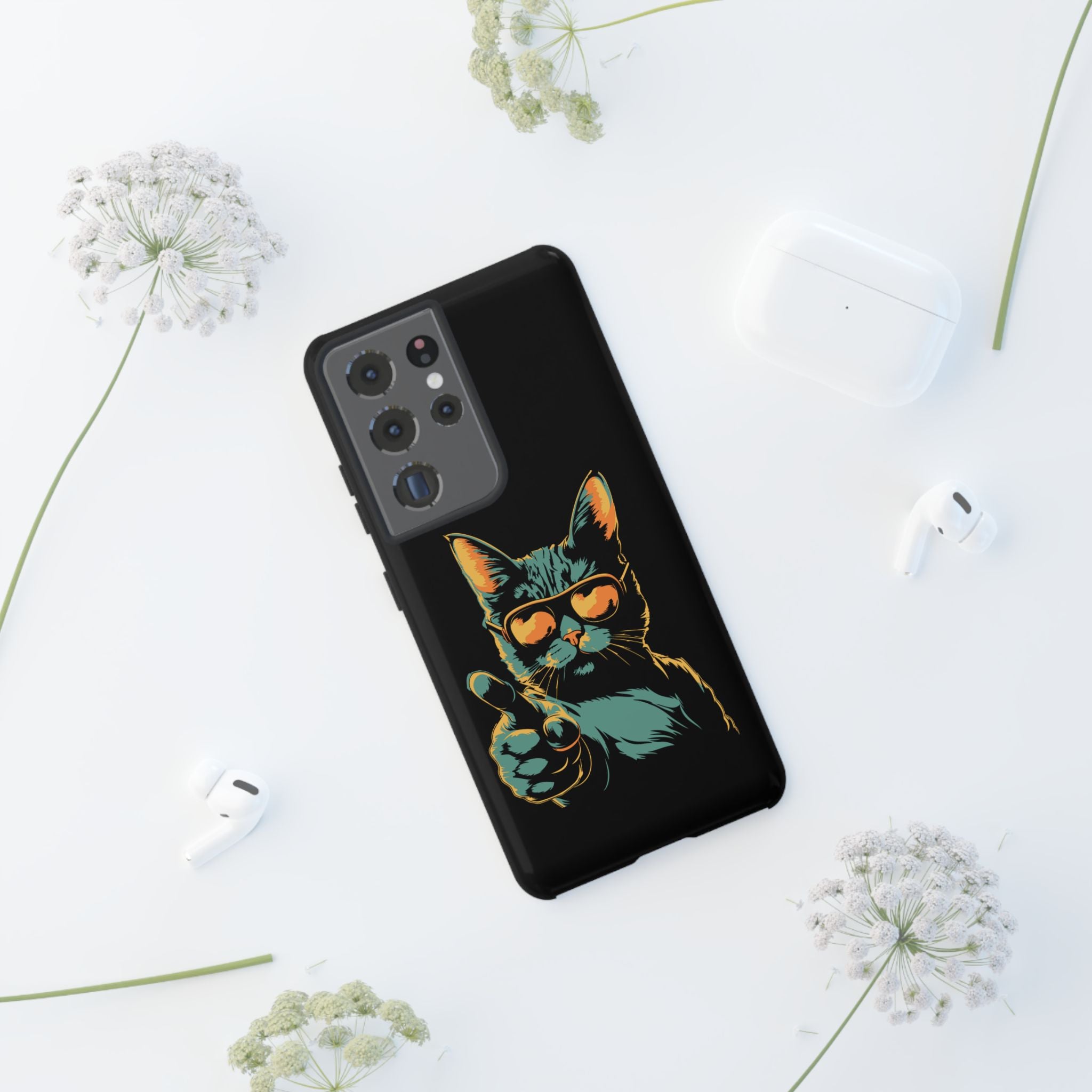 Cool Cat Phone Case, Stylish Phone Cover, Pet Lover Gift, Cute Cat Design, Fun Cat Accessories