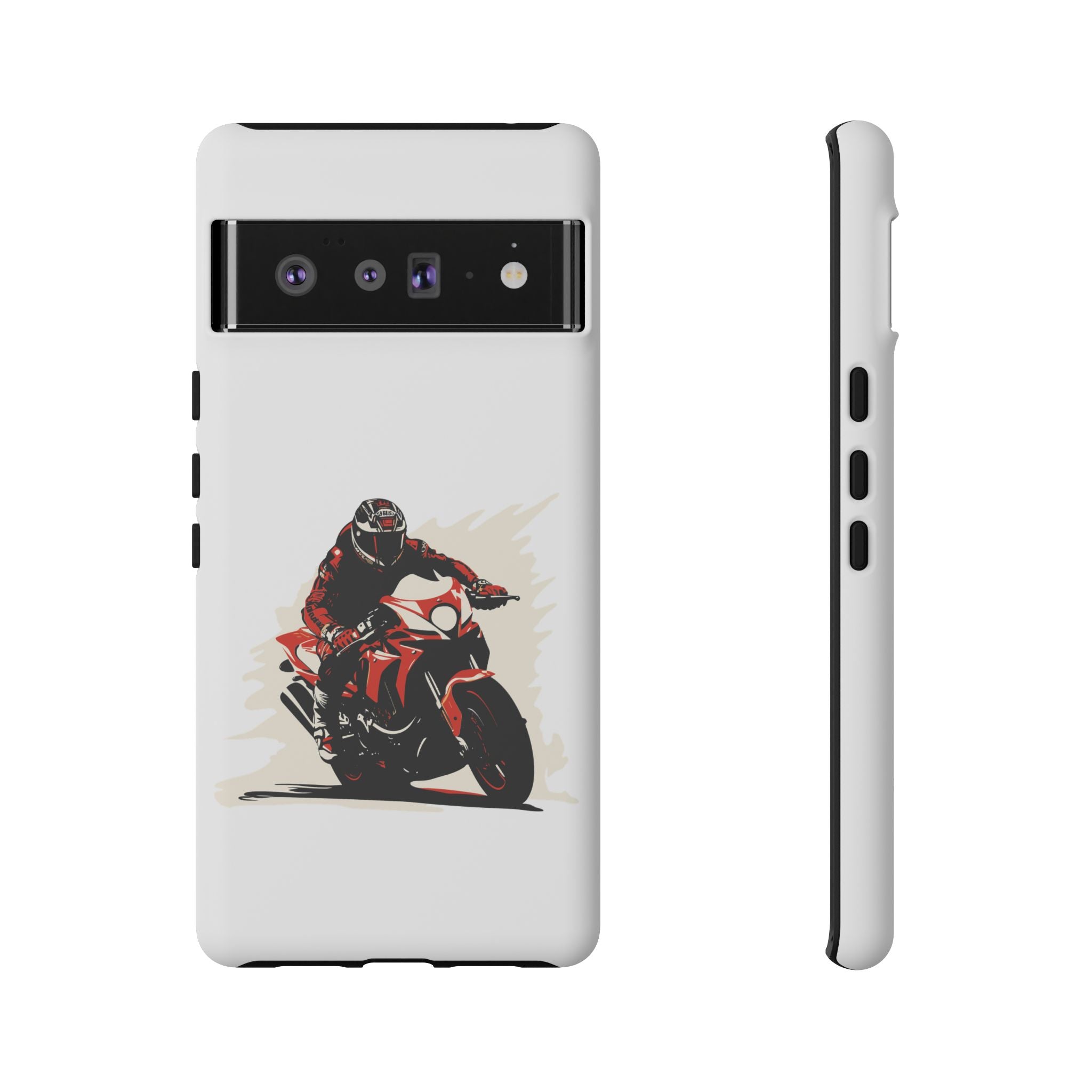 Motorcycle Phone Case, Tough Cases for Riders, Biker Accessory, Gifts for Motorcyclists, Red Bike Design