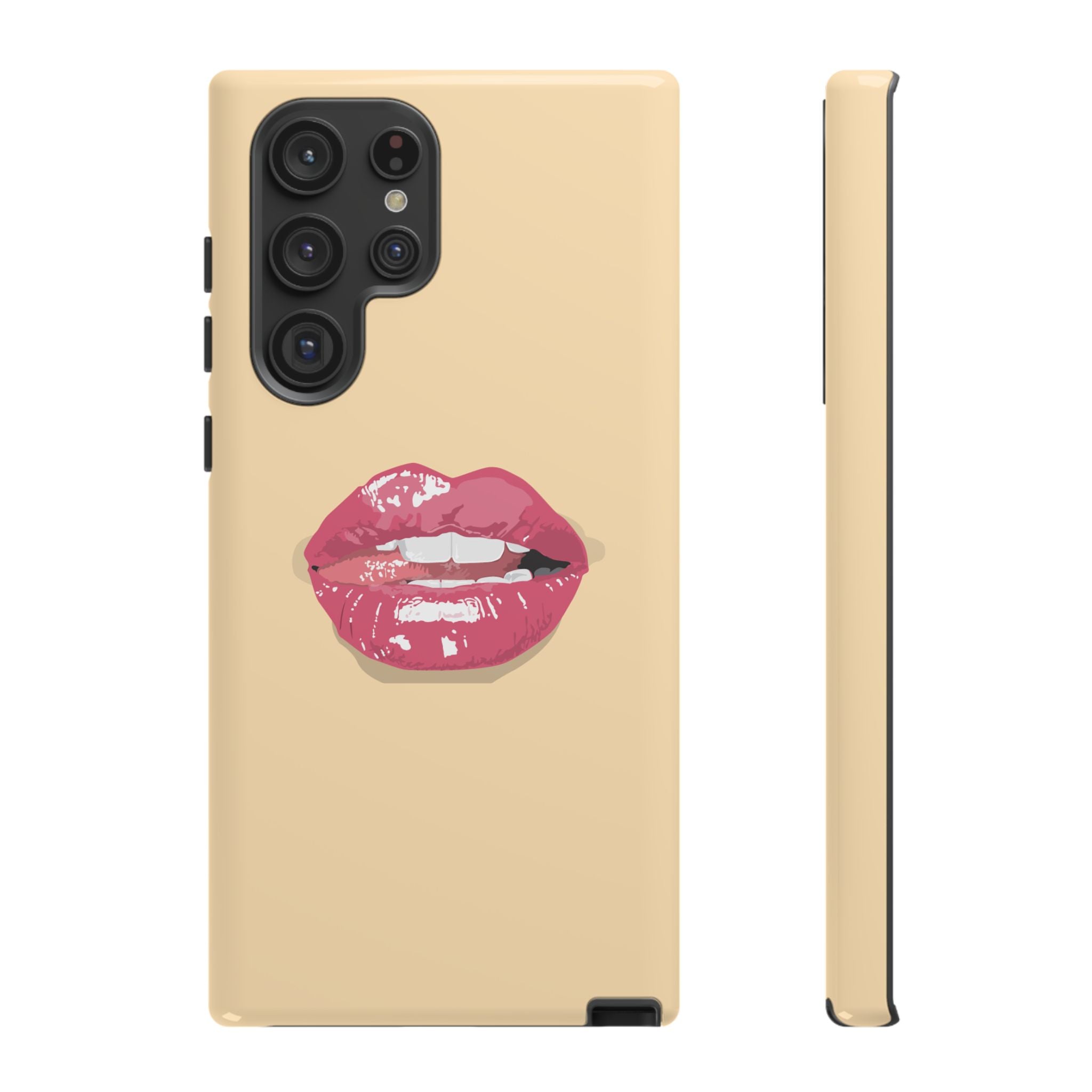 Stylish Phone Case with Lip Print, Trendy Mobile Cover, Fashion Accessory, Gift for Her, Cute Cell Phone Case
