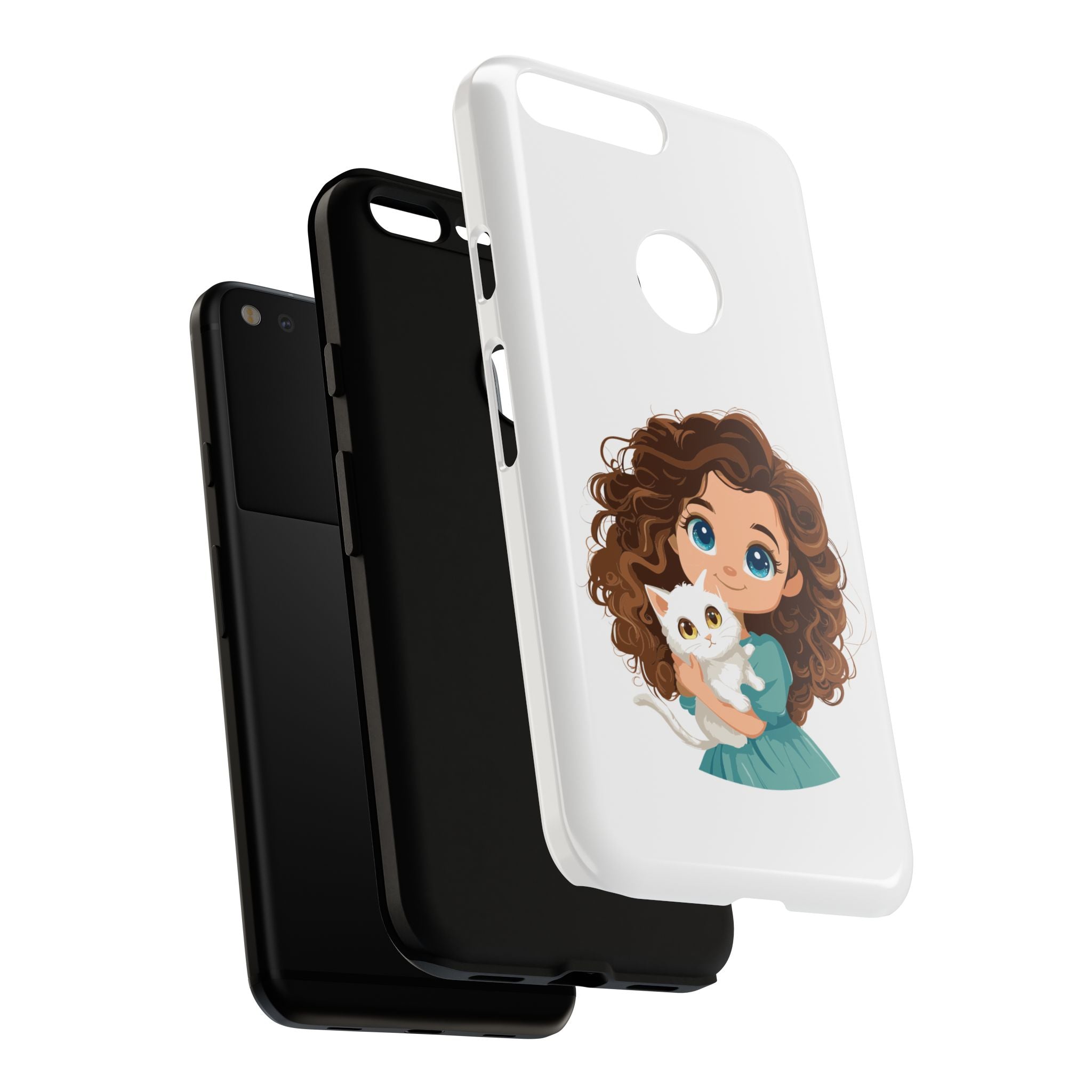 Cute Cat Lover Phone Case, Tough Phone Cover, Pet Lover Gift, Personalized Gift, Kids Phone Case, Animal Lover Accessories