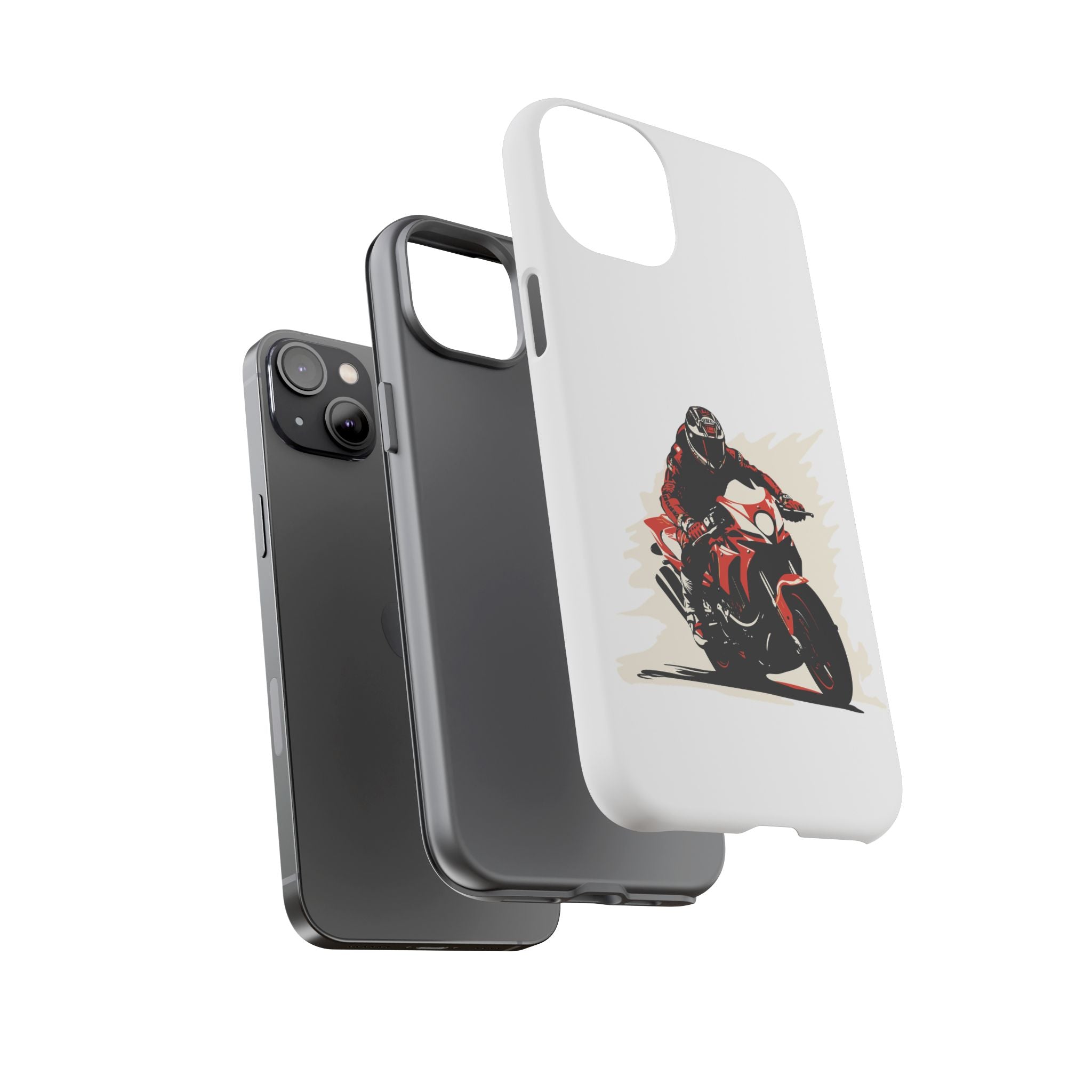 Motorcycle Phone Case, Tough Cases for Riders, Biker Accessory, Gifts for Motorcyclists, Red Bike Design