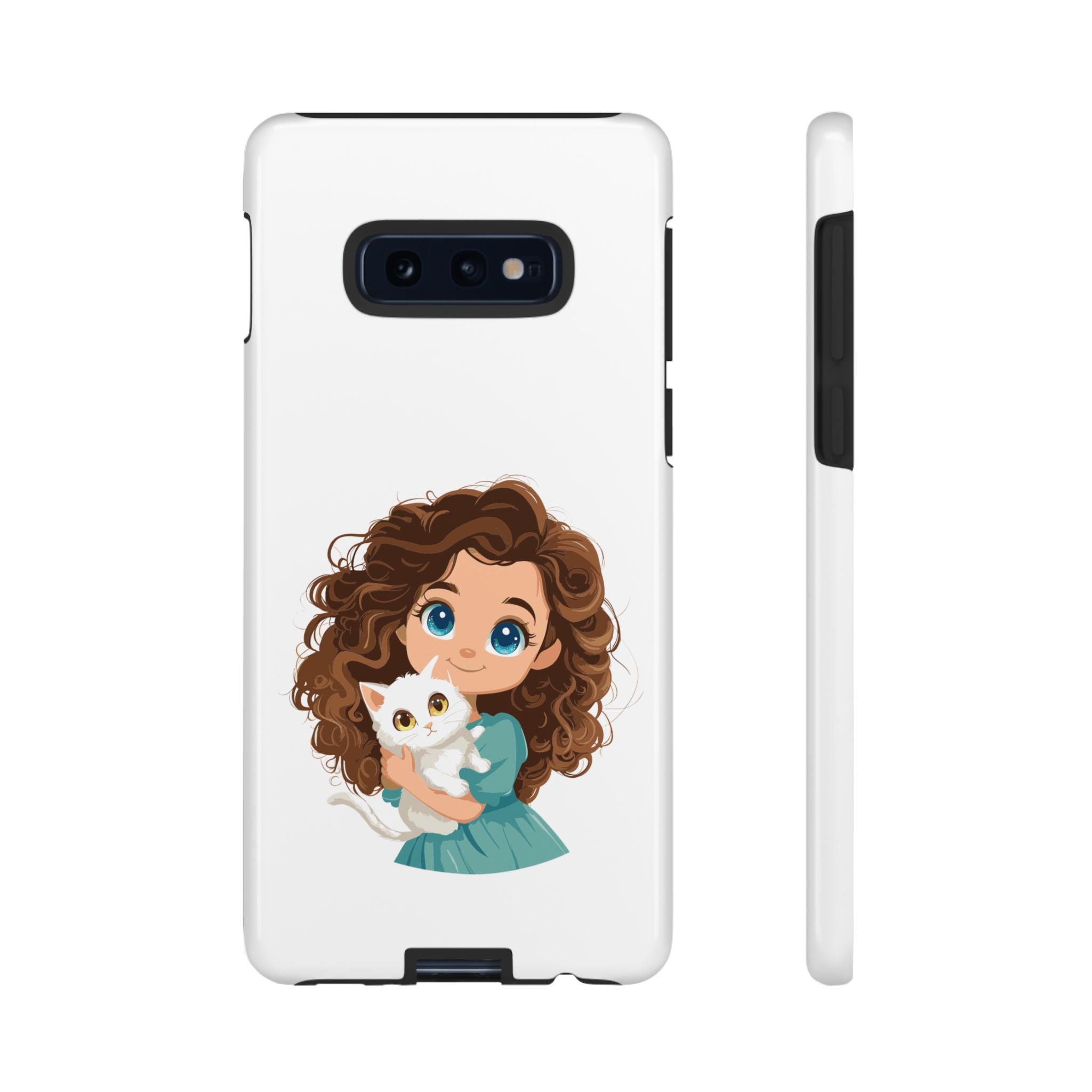 Cute Cat Lover Phone Case, Tough Phone Cover, Pet Lover Gift, Personalized Gift, Kids Phone Case, Animal Lover Accessories