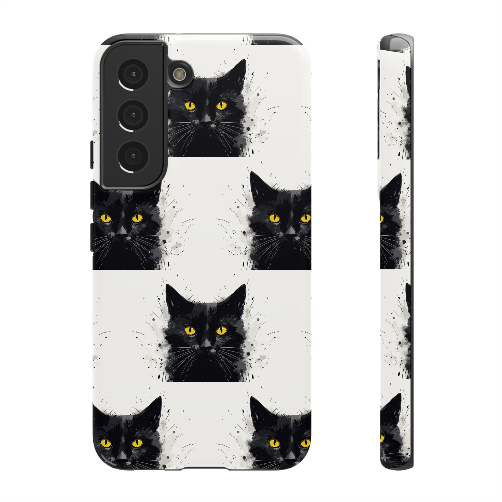 Black Cat Phone Case, Tough Cases, Cat Lover Gift, Unique Design, Halloween, Animal Accessories, Custom Phone Cover