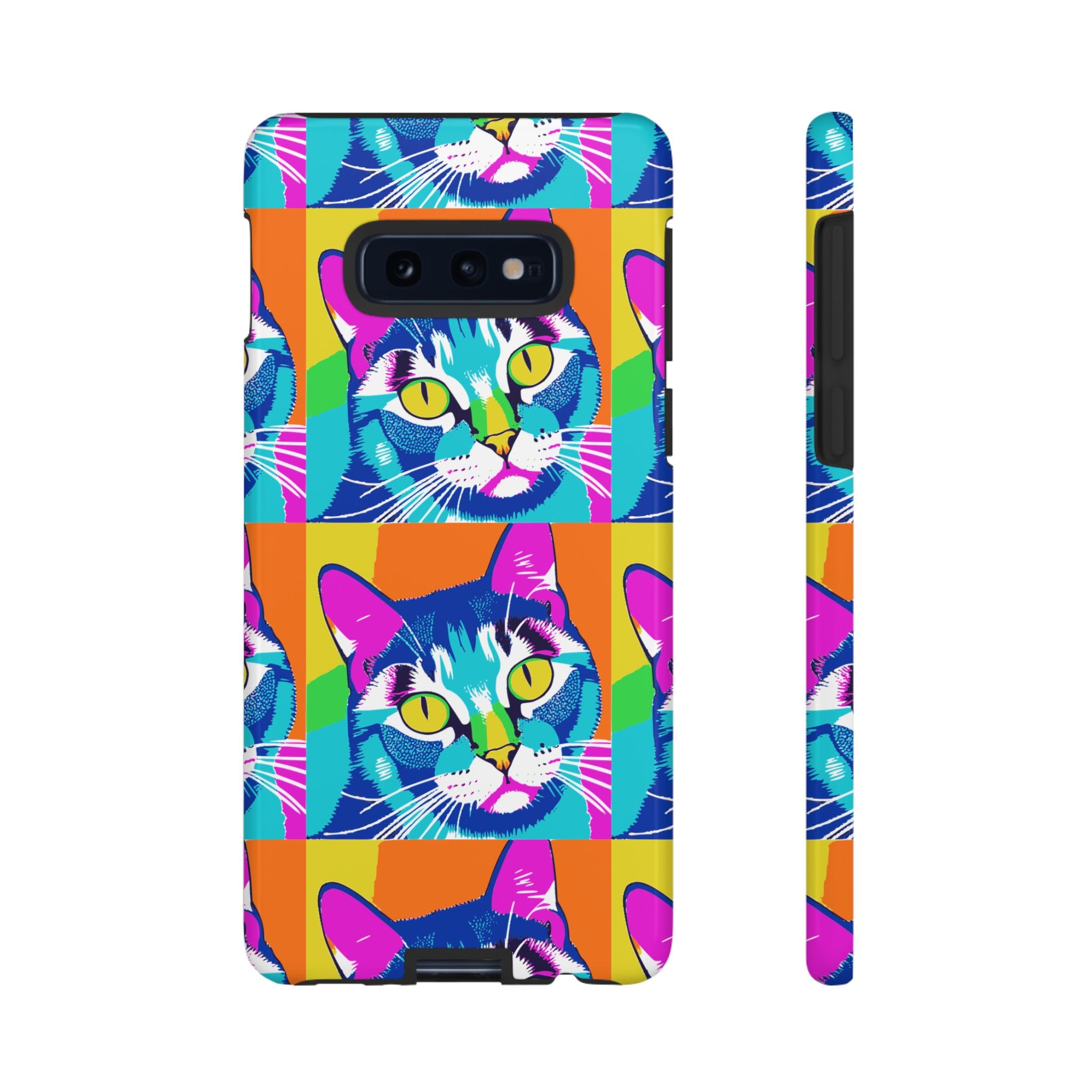 Colorful Cat Phone Case, Vibrant Animal Cover, Unique Pet Lover Gift, Fun Pop Art Style, Trendy Gadget Accessory