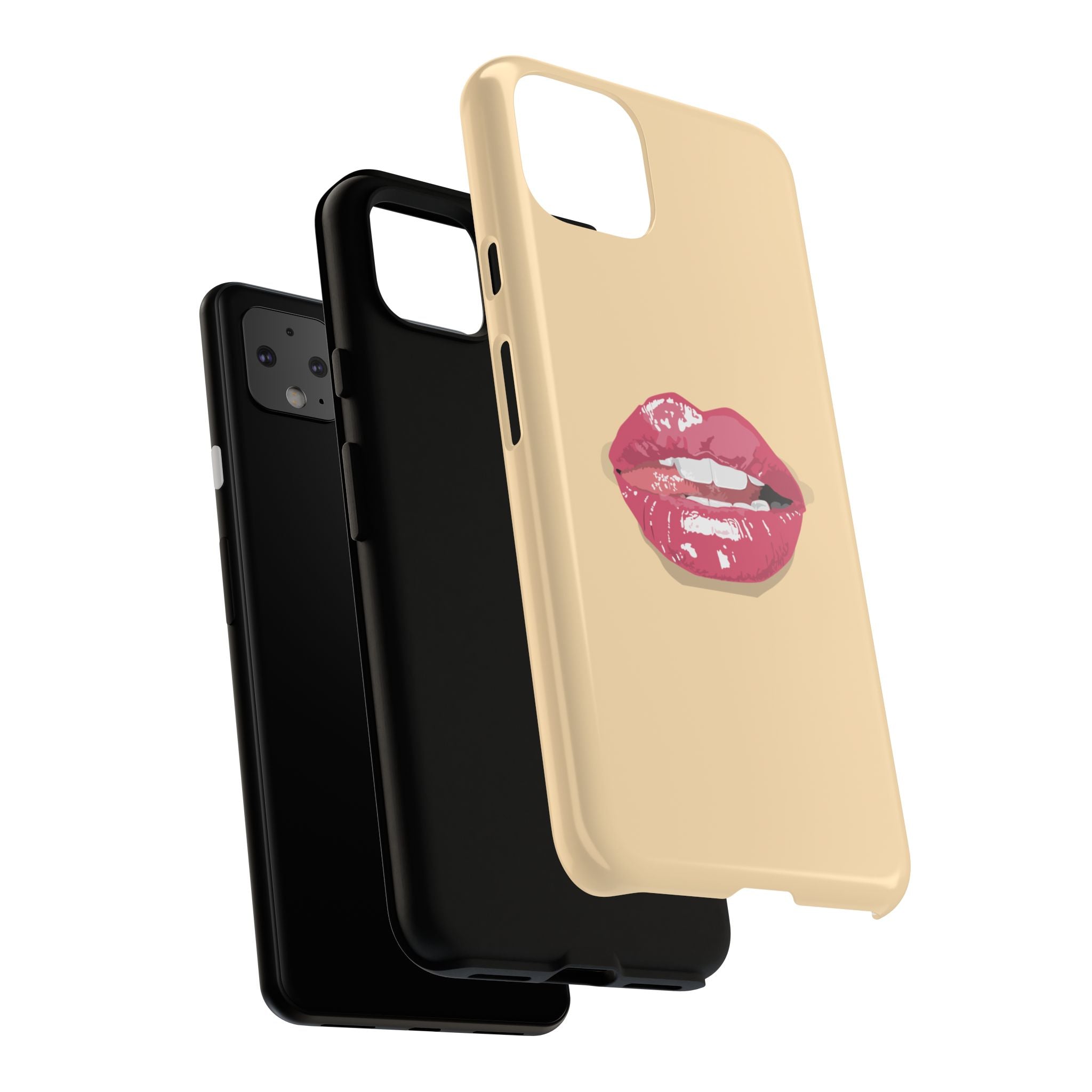 Stylish Phone Case with Lip Print, Trendy Mobile Cover, Fashion Accessory, Gift for Her, Cute Cell Phone Case