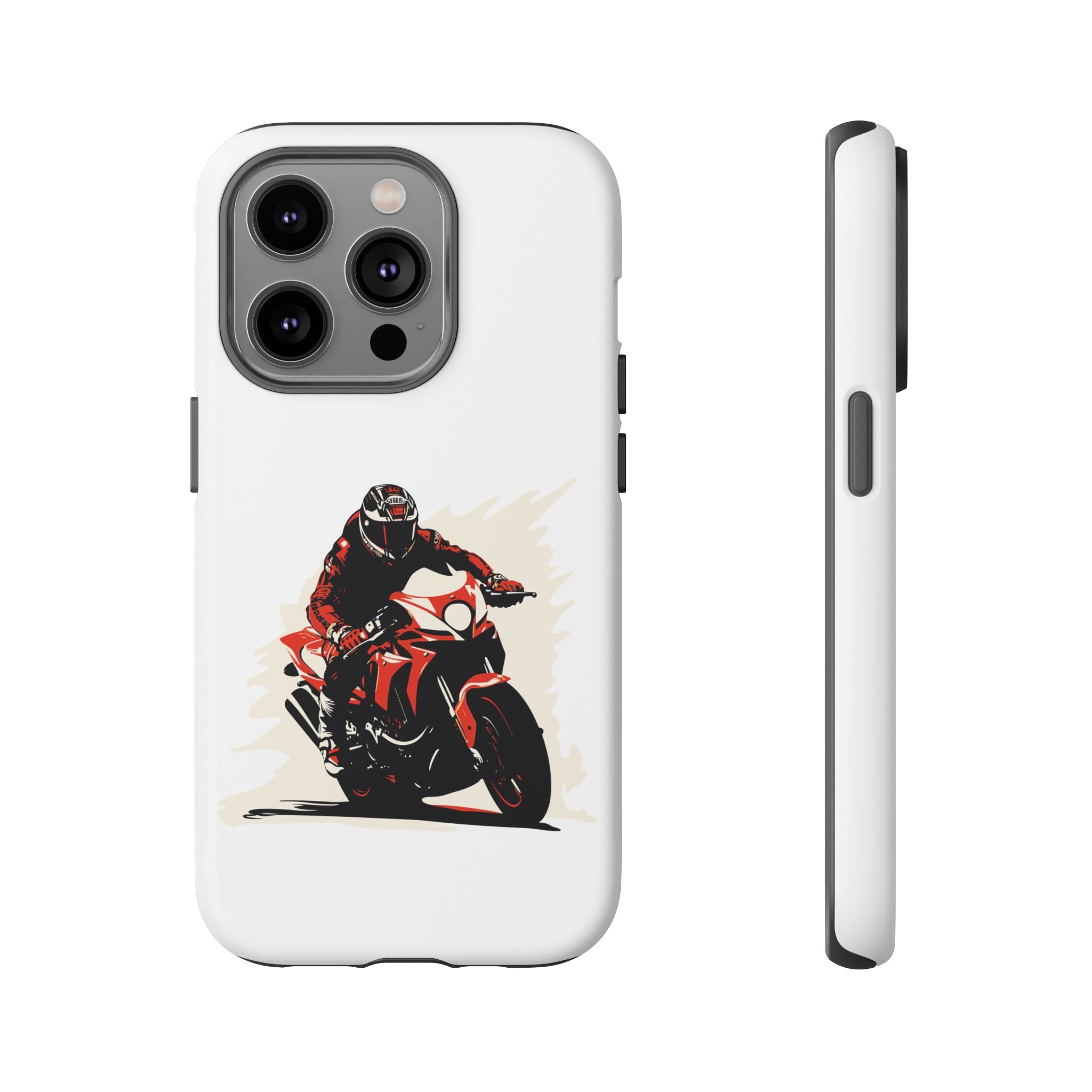 Motorcycle Phone Case, Tough Cases for Riders, Biker Accessory, Gifts for Motorcyclists, Red Bike Design