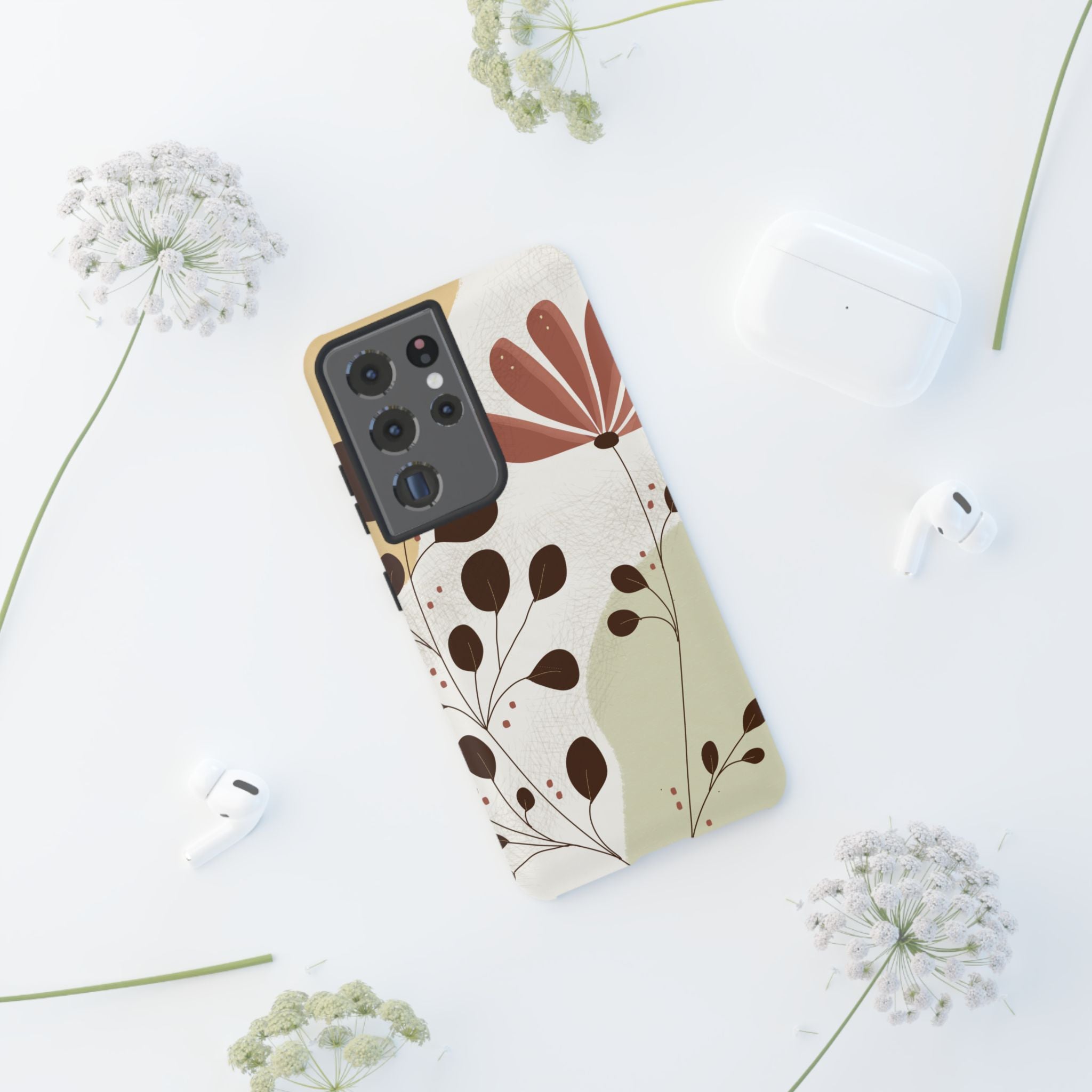 Floral Phone Case - Stylish Tough Cases for Women, Trendy Phone Cover, Gift for Her, Birthday Present, Everyday Use
