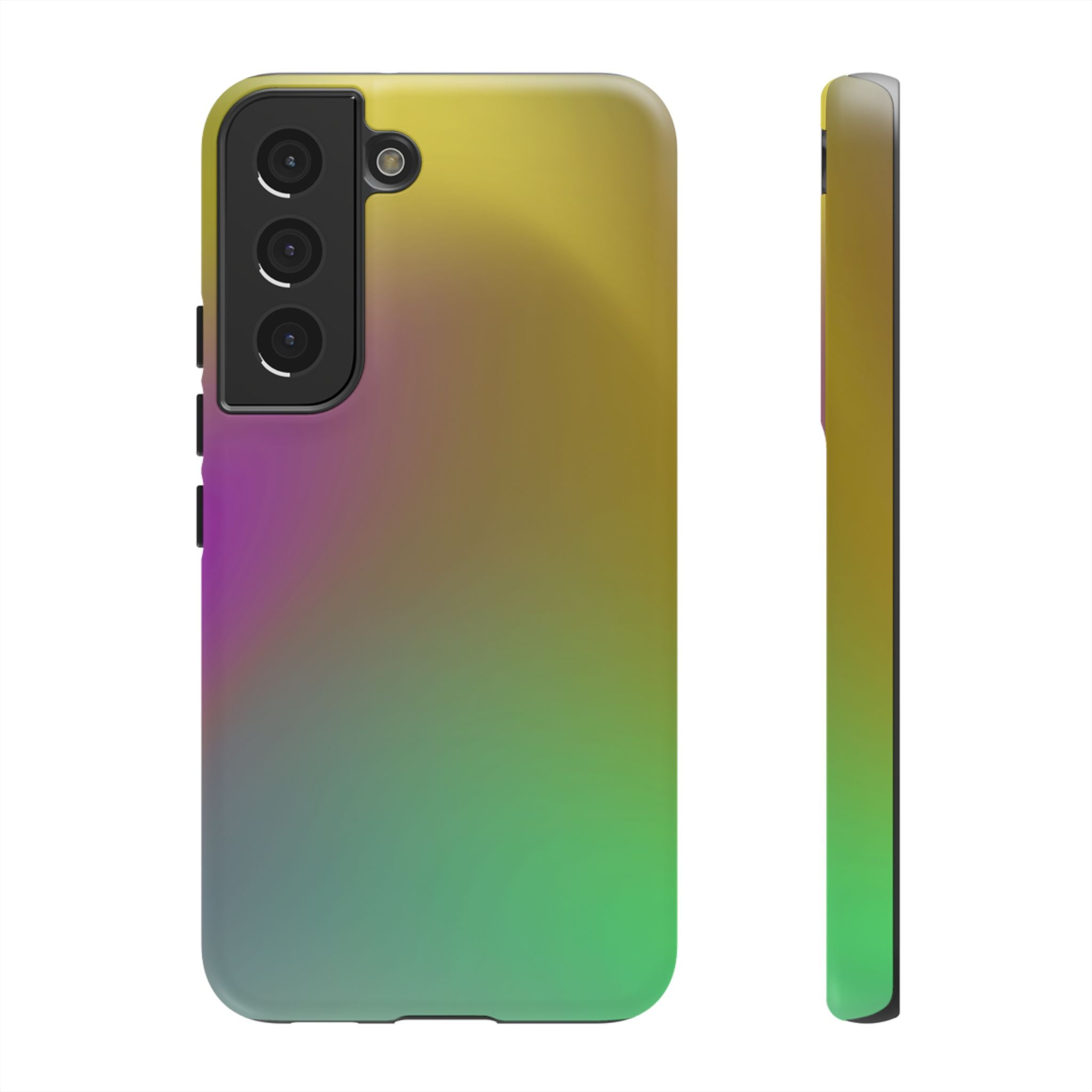 Vibrant Phone Case, Tough Cases, Colorful Phone Cover, Durable Mobile Case, Yellow Green Gradient Design