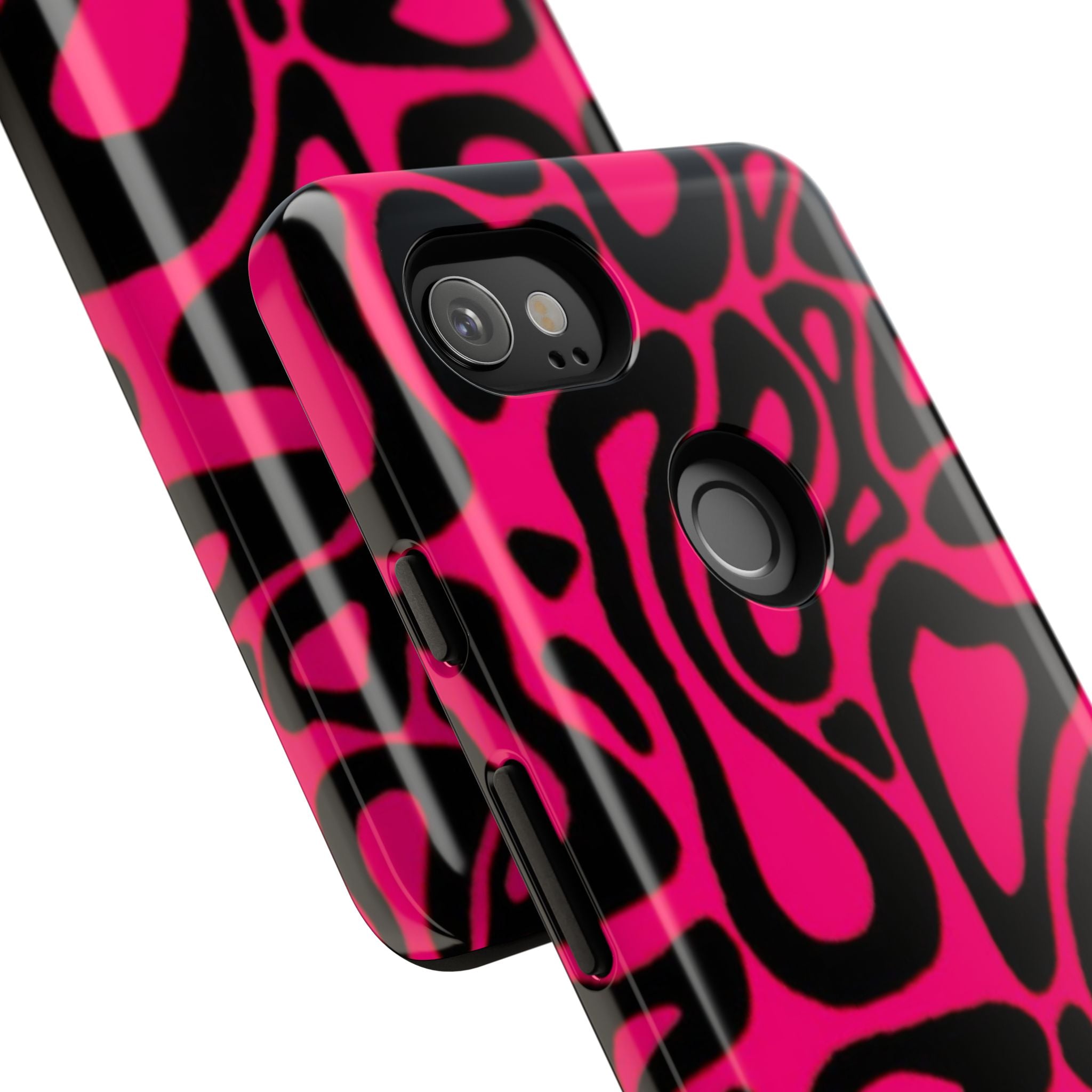 Bold Pink Patterned Phone Case, Stylish Tough Case, Trendy Accessory, Gift for Her, Tech Protection