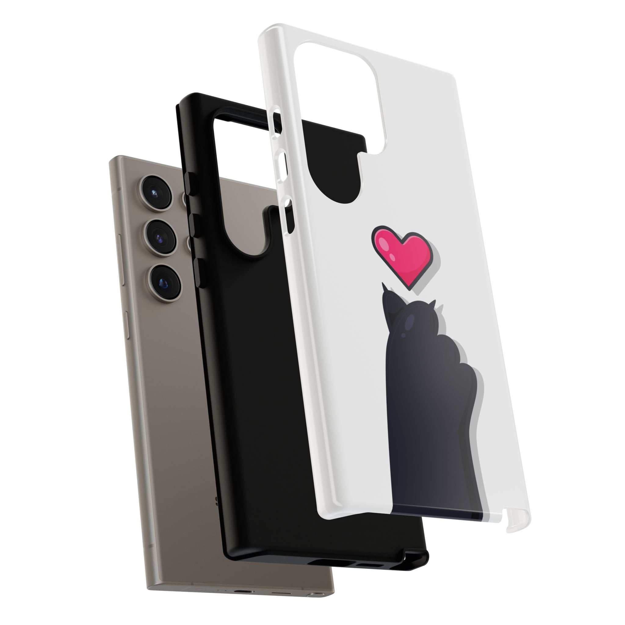 Cute Cat Love Phone Case, Tough Cell Phone Cover, Animal Lover Gifts, Pet Parent Accessories, Valentine's Day Essentials