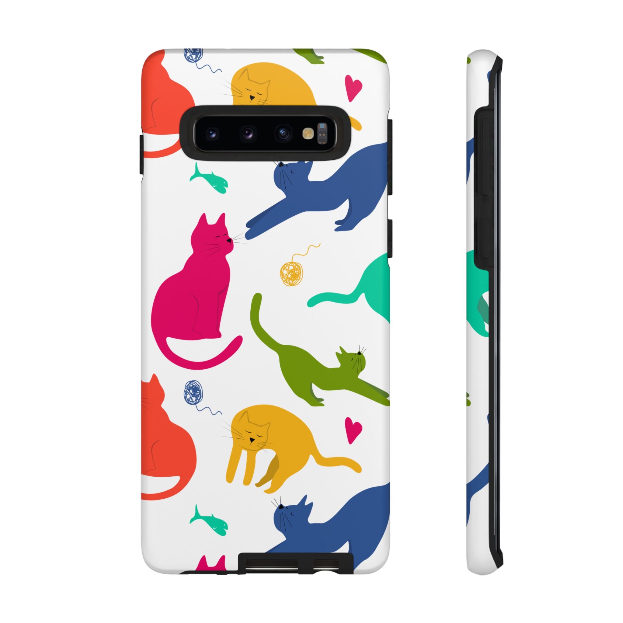 Colorful Cat Phone Case, Fun Pet Lover Gift, Tough Phone Cover, Cute Cat Accessories, Animal Theme Decor