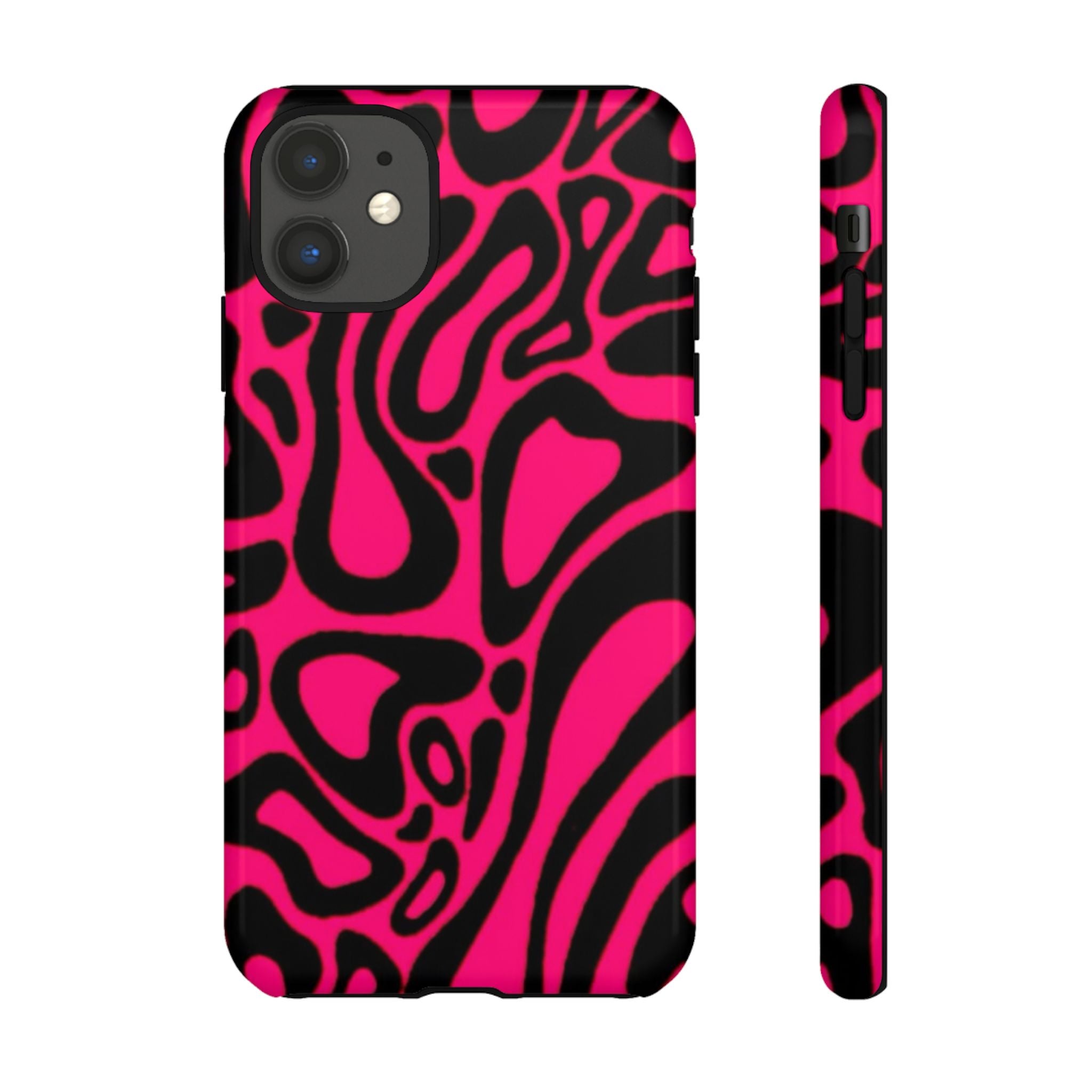Bold Pink Patterned Phone Case, Stylish Tough Case, Trendy Accessory, Gift for Her, Tech Protection