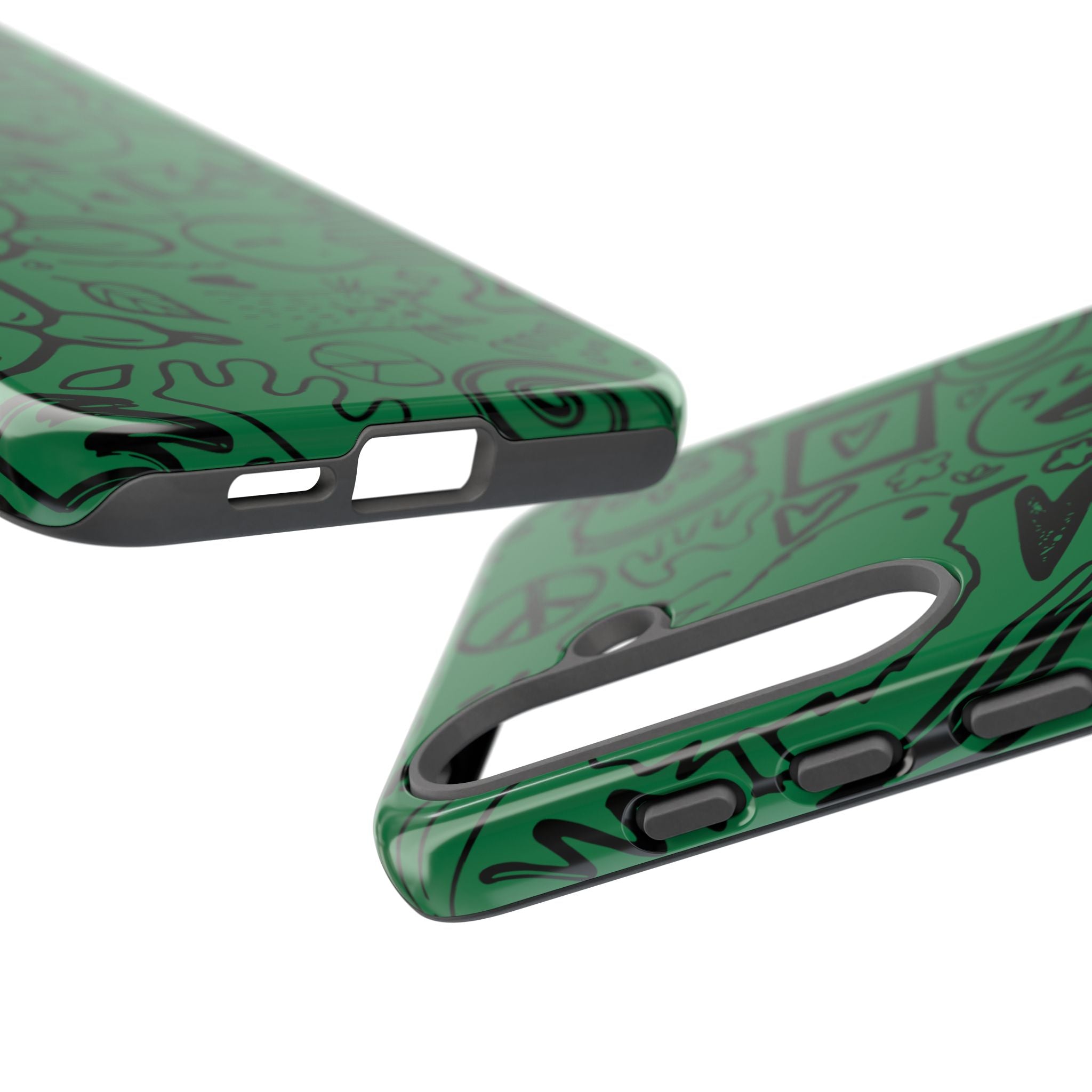 Playful Phone Case, Vibrant Green Tough Case, Quirky Graphic Design, Unique Gift for Kids, Fun Accessories, Christmas, Birthday