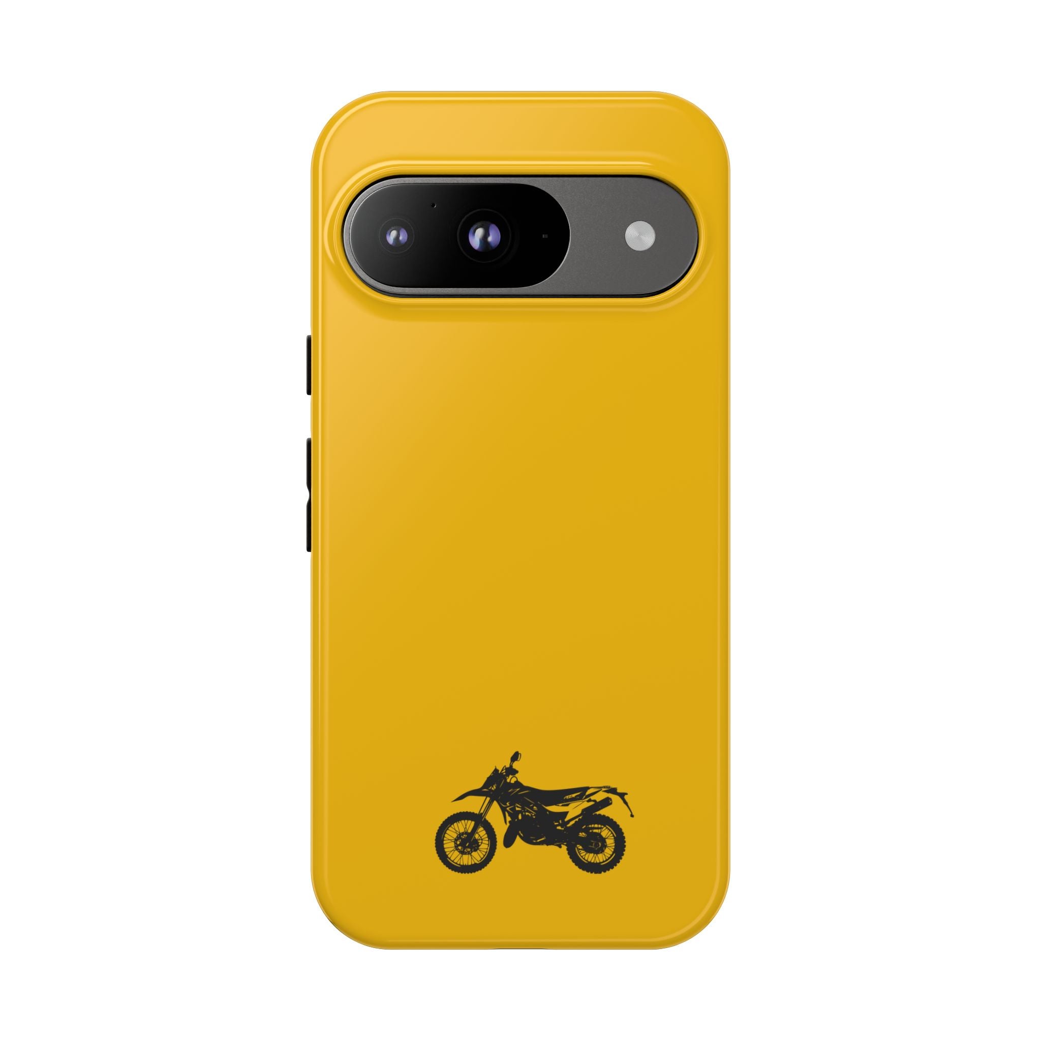 Motorcycle Phone Case, Tough Phone Cover, Gift for Bikers, Durable Tech Accessory, Yellow Motorcycle Design