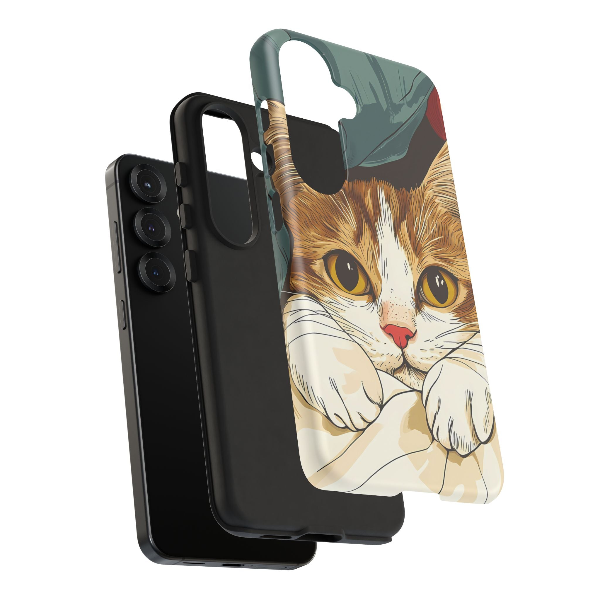 Cute Cat Phone Case - Ideal for Cat Lovers, Pet Owners, Birthday Gifts, Smartphone Accessories, Funny Pet Humor