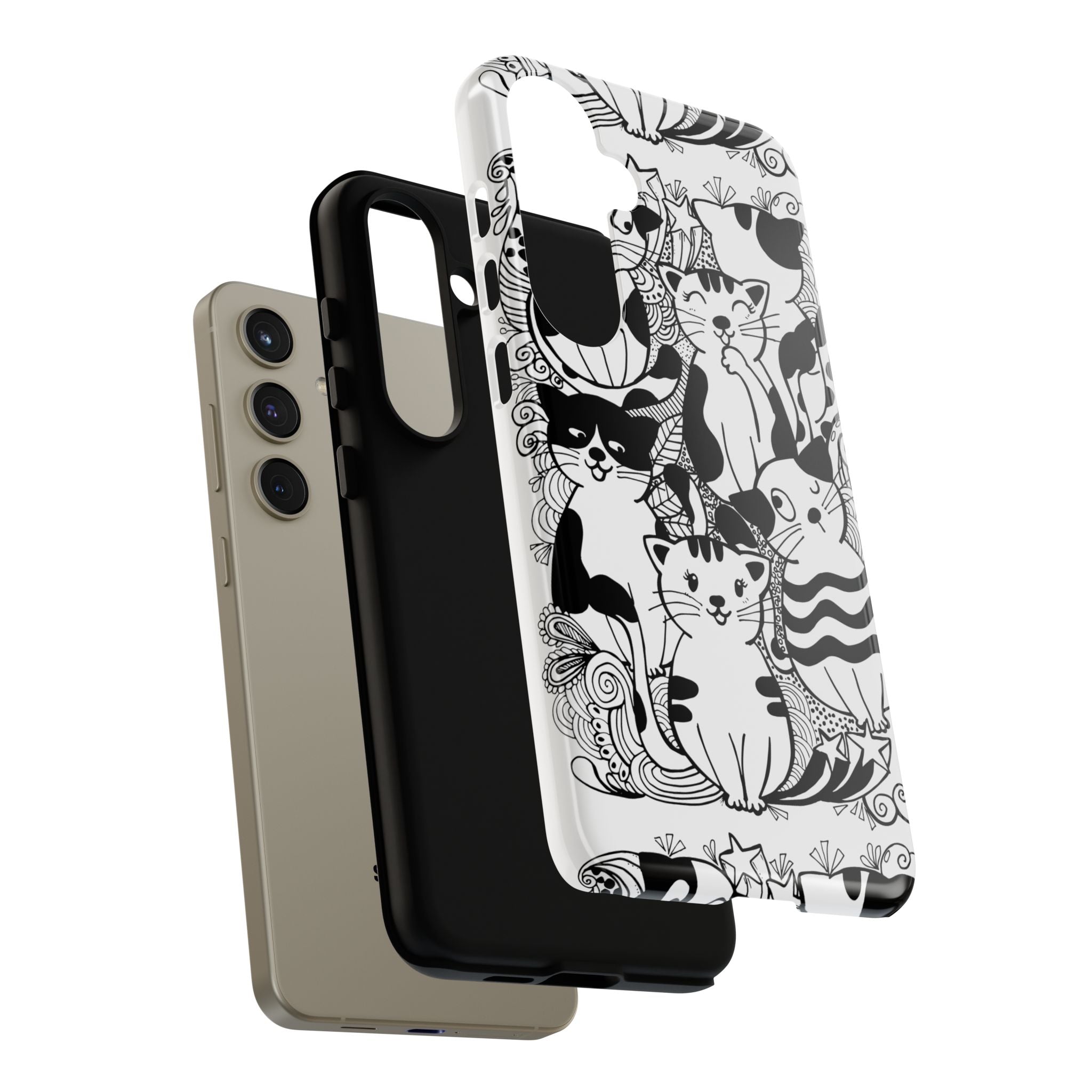 Cat-Themed Phone Case, Cute Cat Art, Pet Lover Gift, Birthday Present, Unique Cat Decor, Fun Tech Accessories, Animal Lover Case