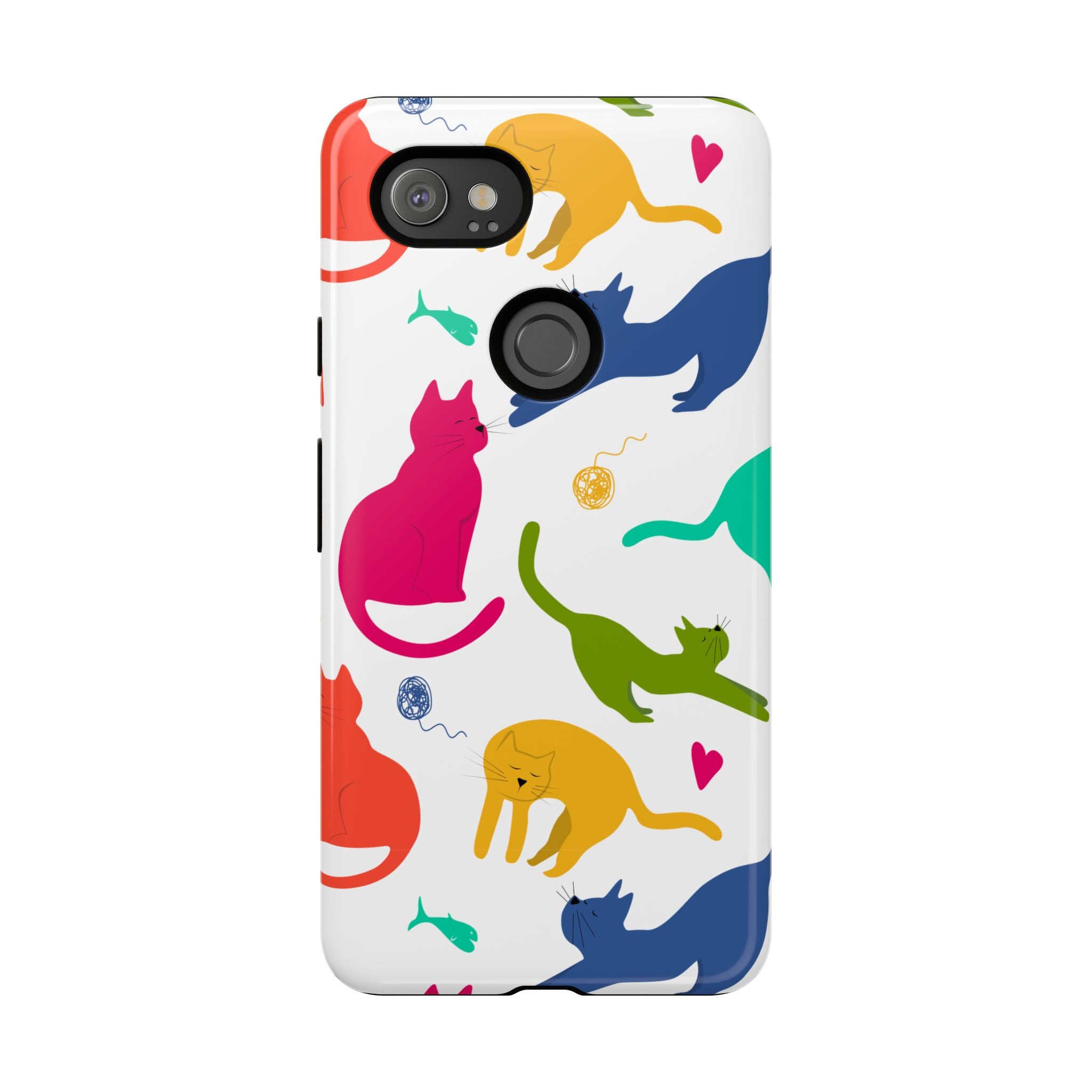 Colorful Cat Phone Case, Fun Pet Lover Gift, Tough Phone Cover, Cute Cat Accessories, Animal Theme Decor