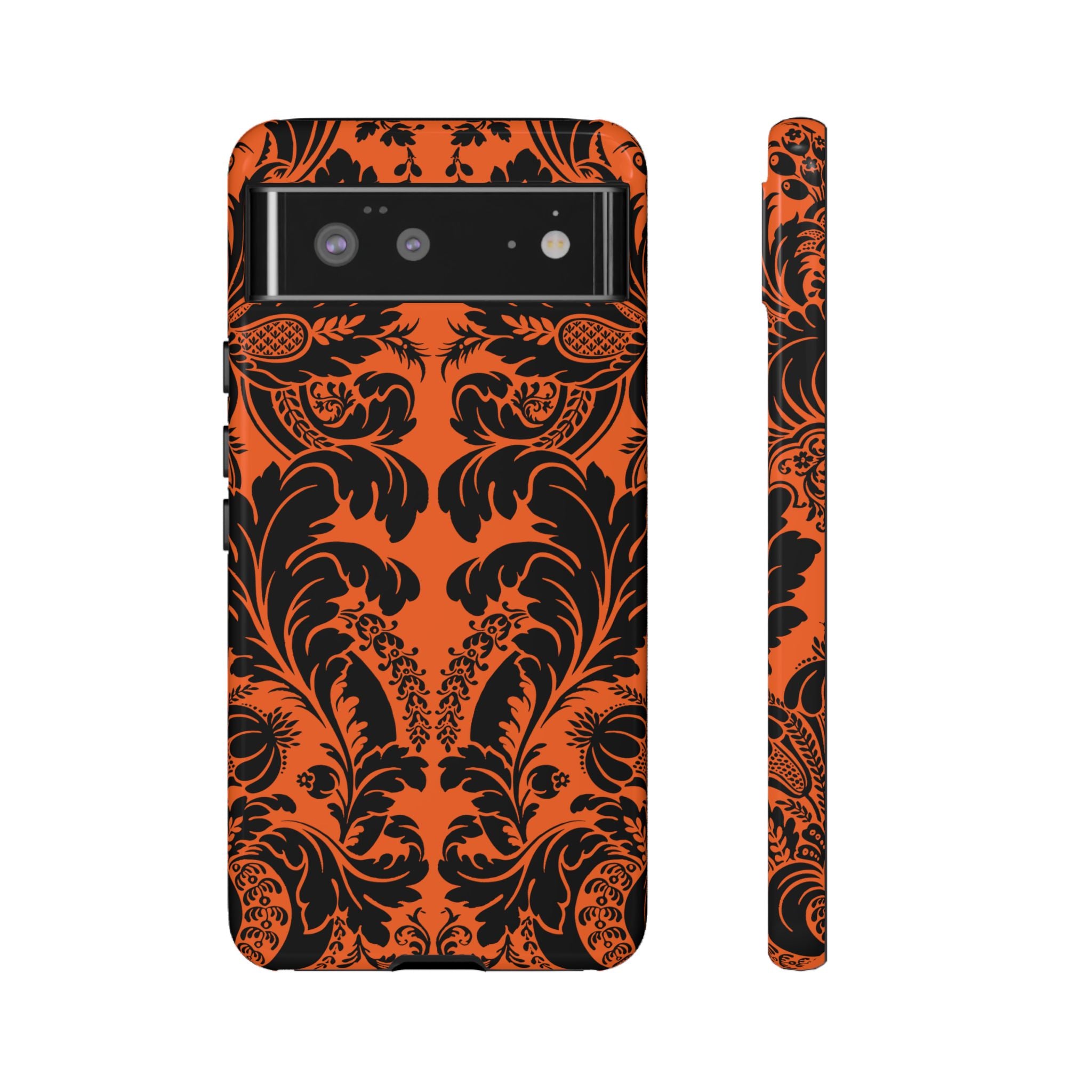 Elegant Phone Case with Orange Floral Design | Tough Cases, Smartphone Cover, Gift for Her, Floral Patterns, Stylish Accessories
