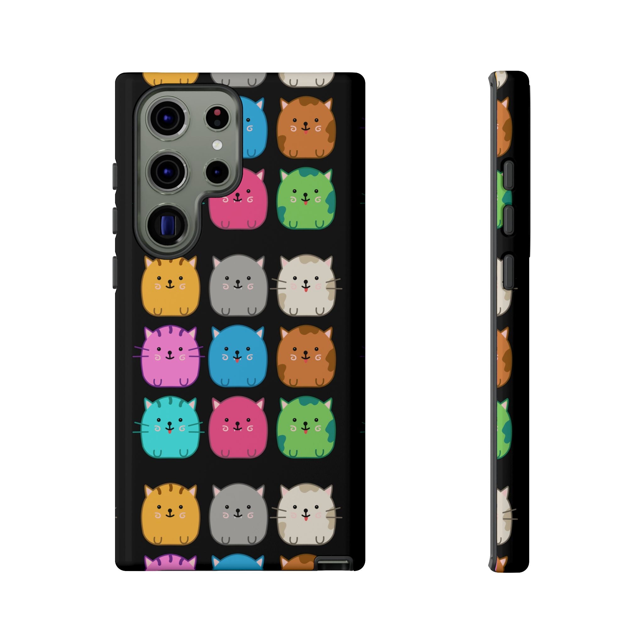 Cute Cat Phone Case, Kawaii Animal Lover Gift, Tough Phone Cover for Kids and Adults, Fun Cat Designs for Birthdays, Pet Lovers