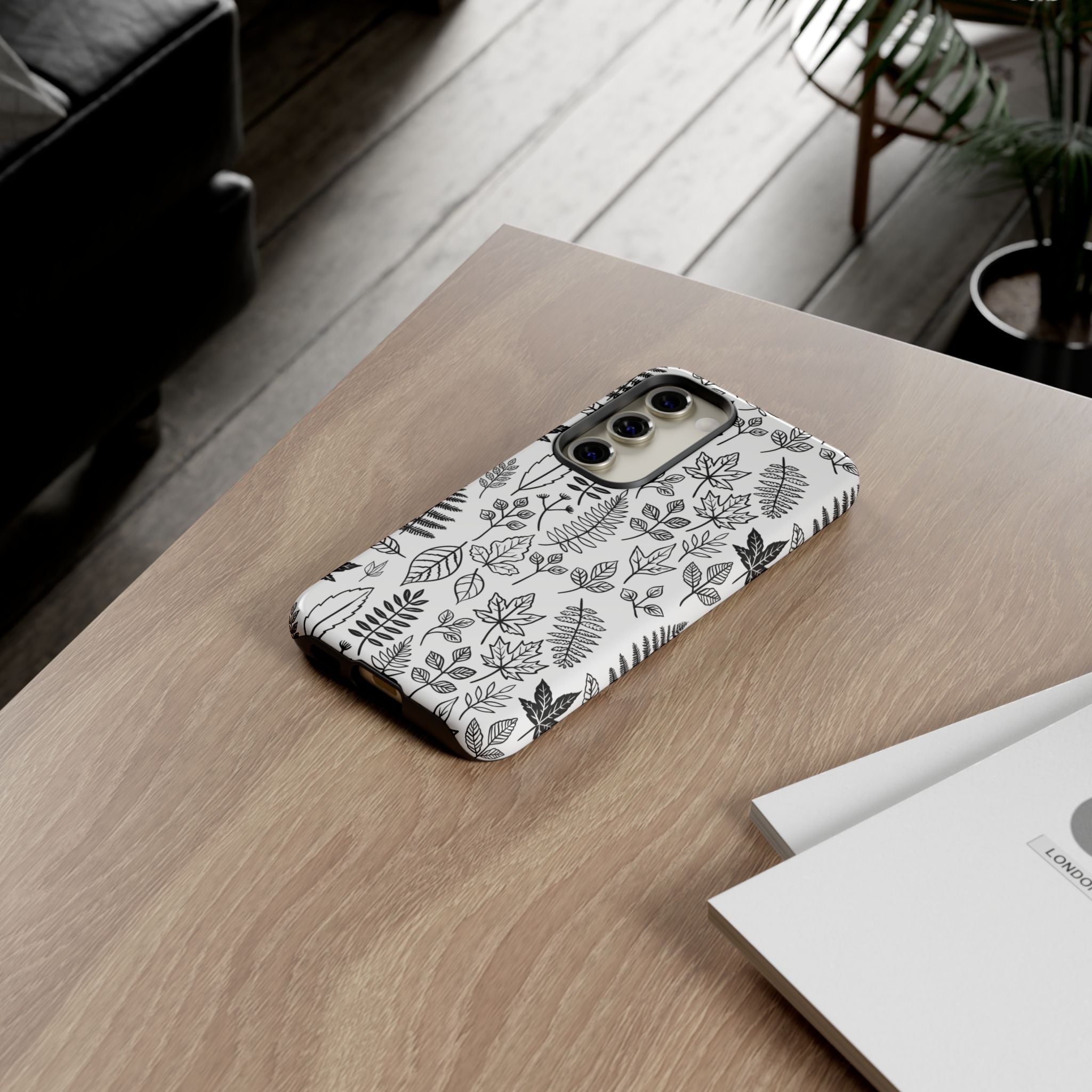 Stylish Phone Case for Nature Lovers, Botanical Design, Gift for Her, Fall Accessories, Customizable Tech Gear