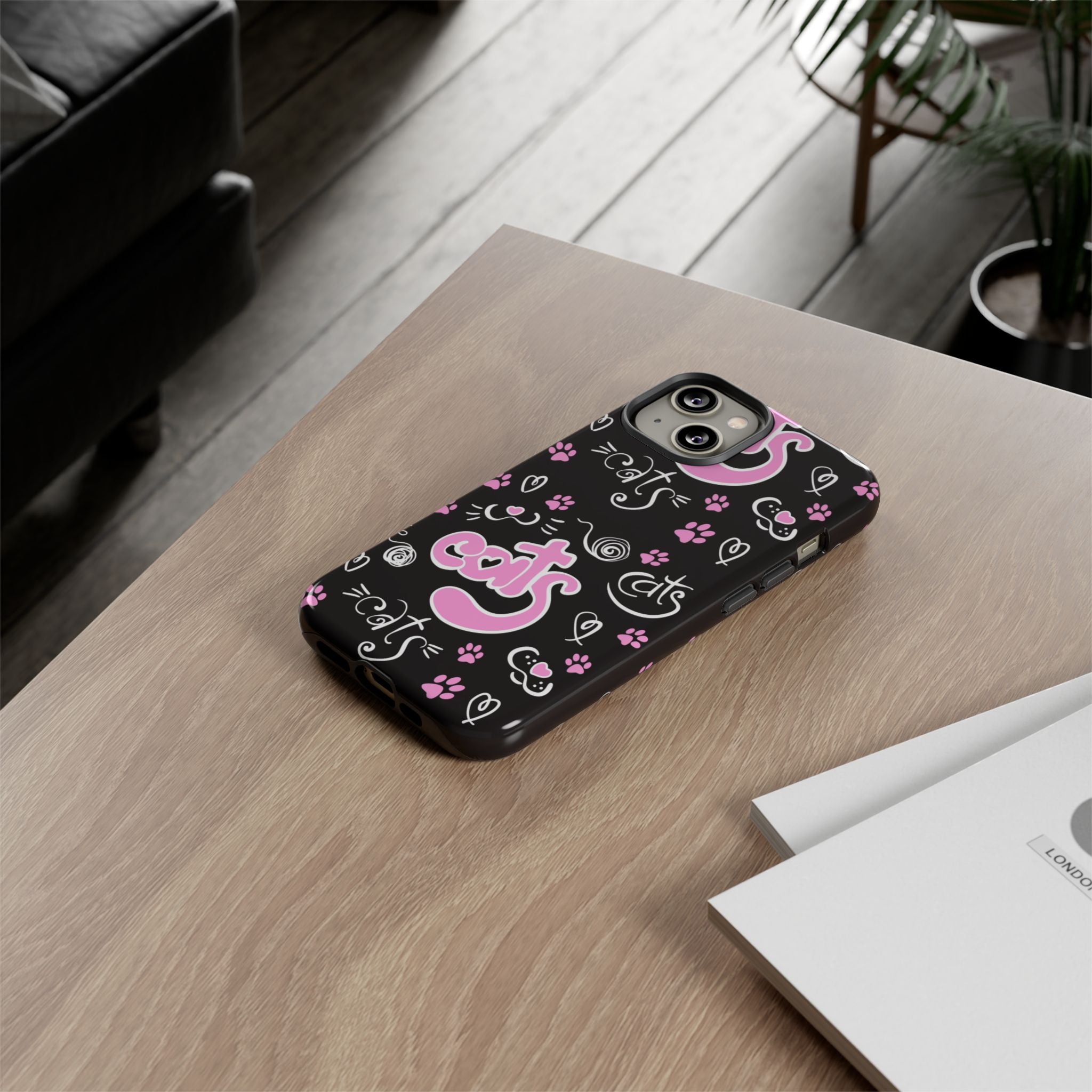 Cute Cat Print Phone Cases, Tough Cases for Cat Lovers, Pet Phone Cover, Gift for Cat Moms, Stylish Phone Accessories