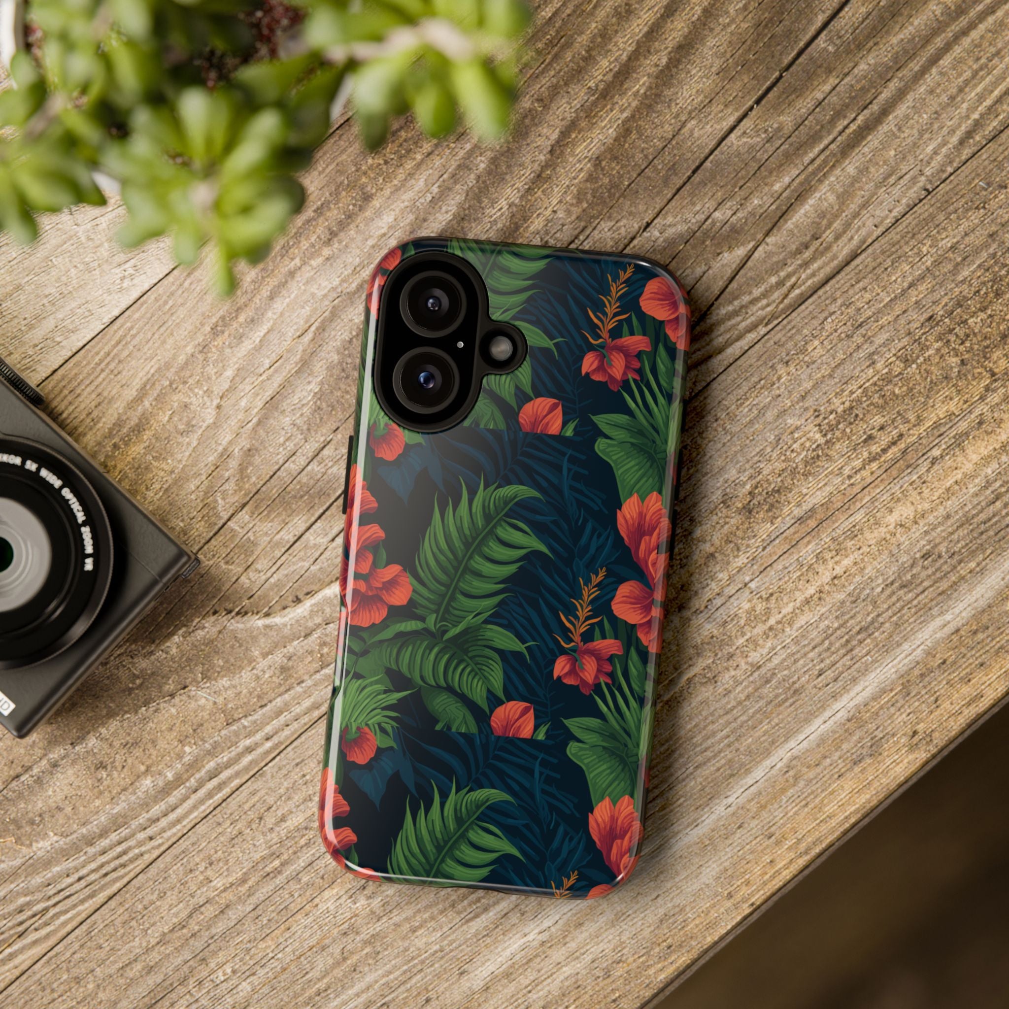 Tropical Phone Case with Floral Design, Eco-Friendly Protection for Summer Vibes, Ideal Gift for Nature Lovers, Vibrant Background