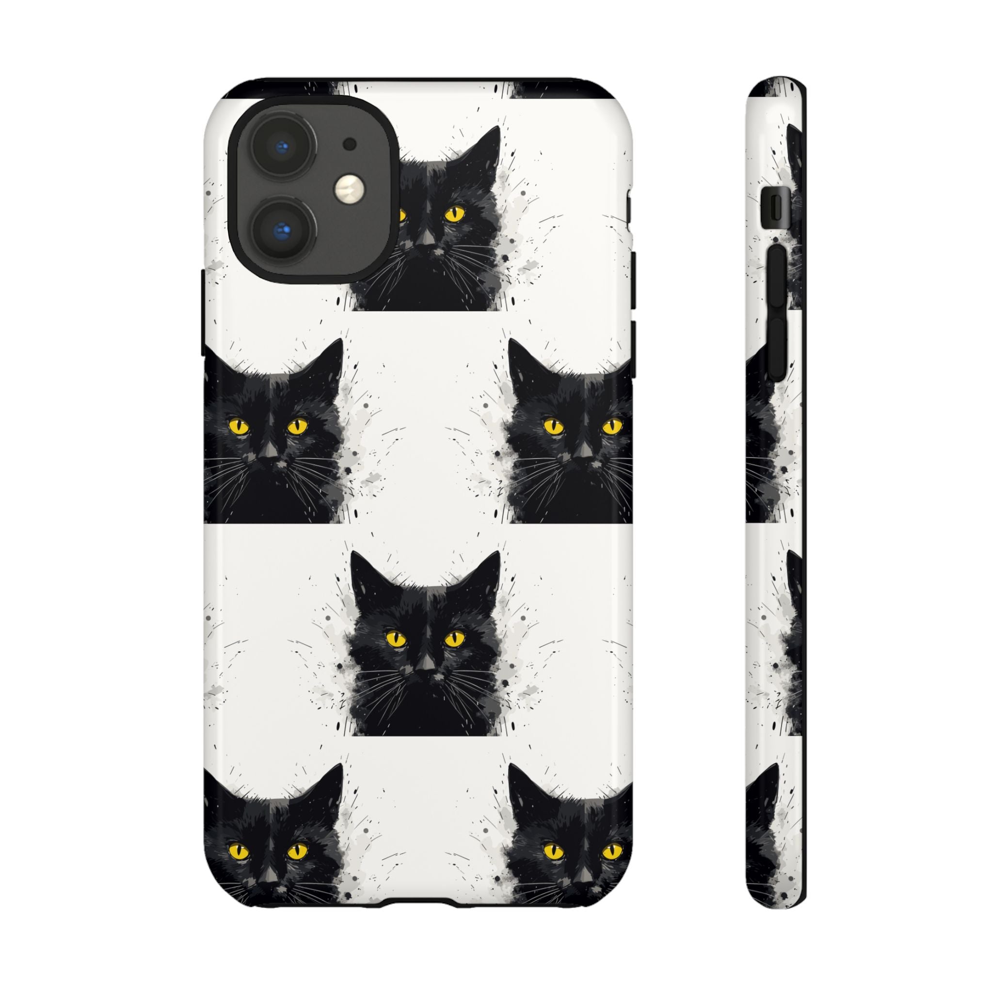 Black Cat Phone Case, Tough Cases, Cat Lover Gift, Unique Design, Halloween, Animal Accessories, Custom Phone Cover