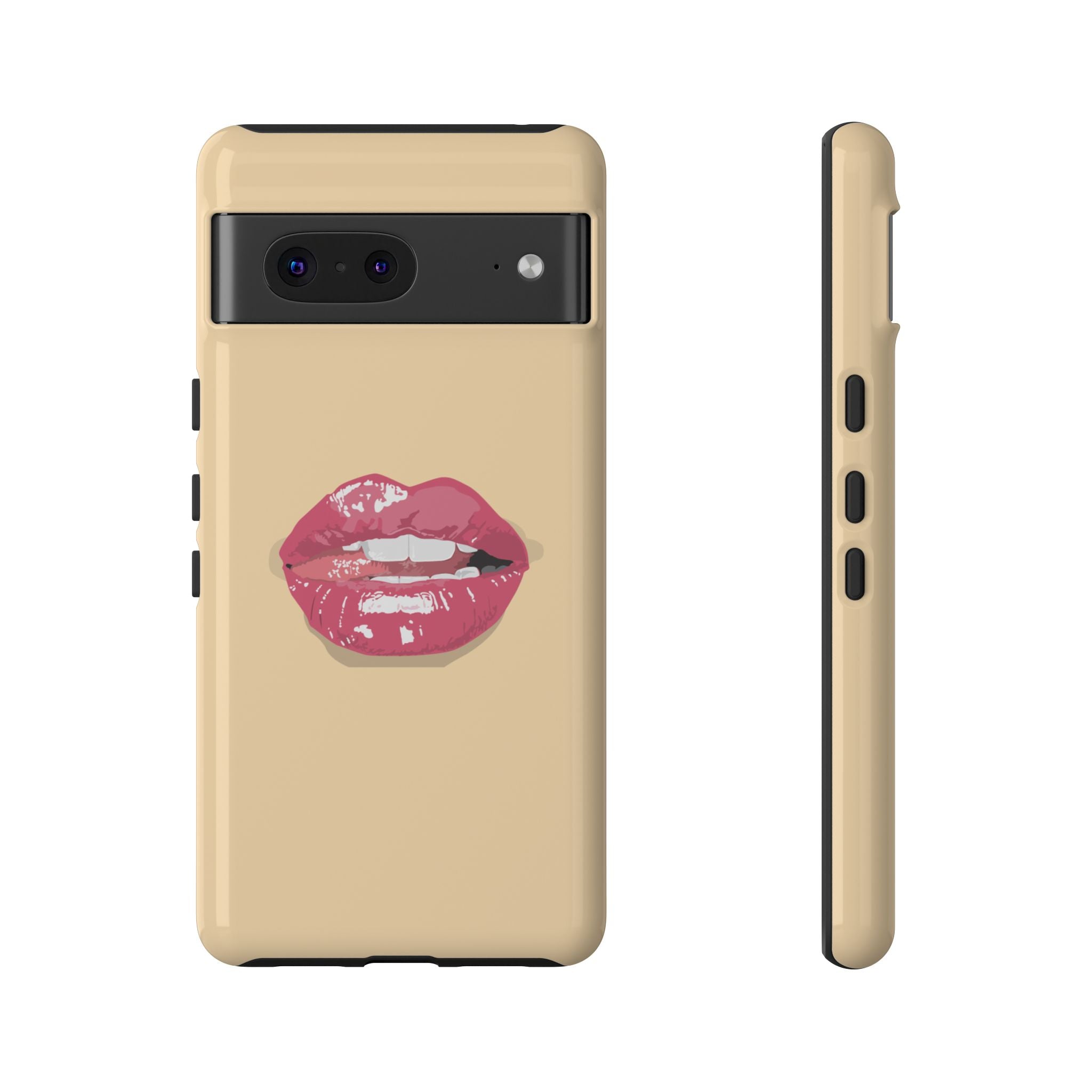 Stylish Phone Case with Lip Print, Trendy Mobile Cover, Fashion Accessory, Gift for Her, Cute Cell Phone Case