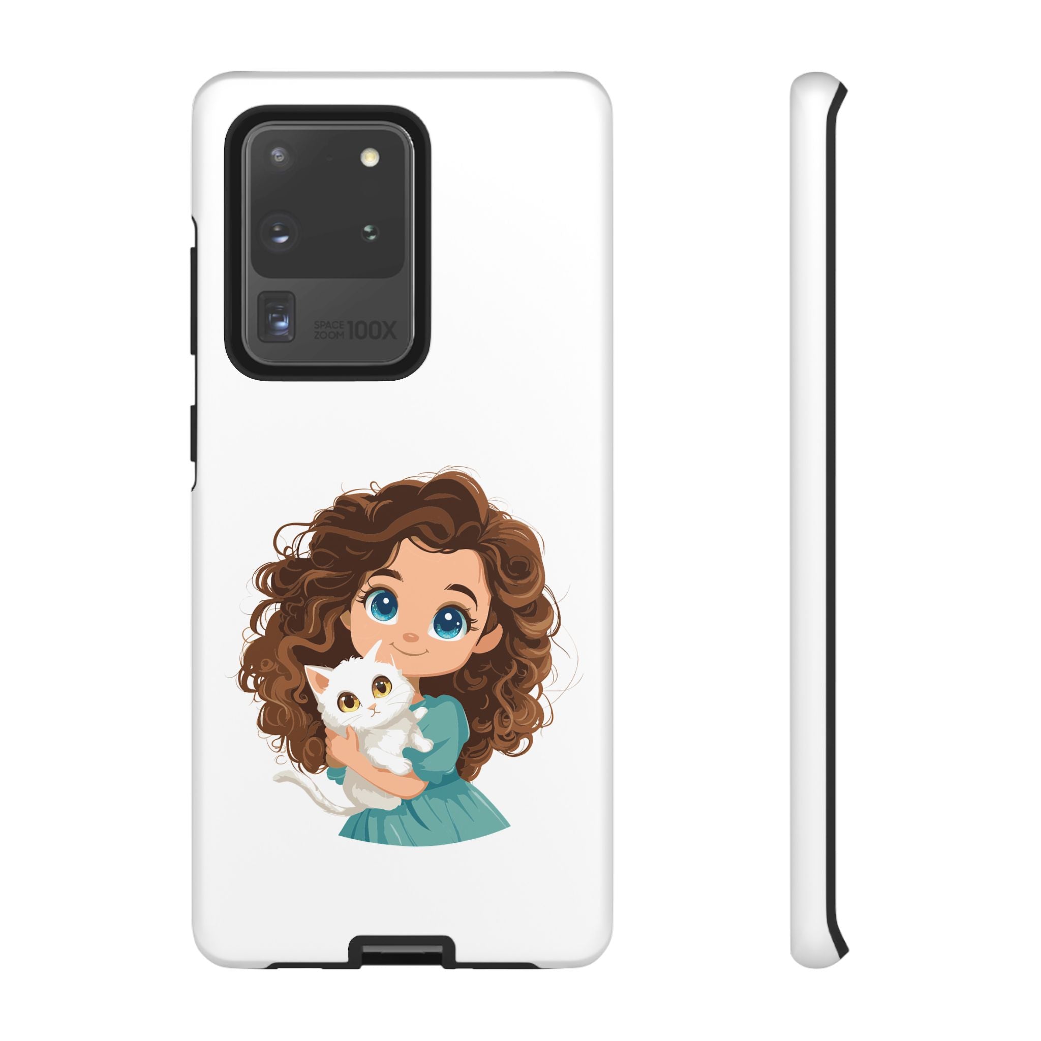 Cute Cat Lover Phone Case, Tough Phone Cover, Pet Lover Gift, Personalized Gift, Kids Phone Case, Animal Lover Accessories